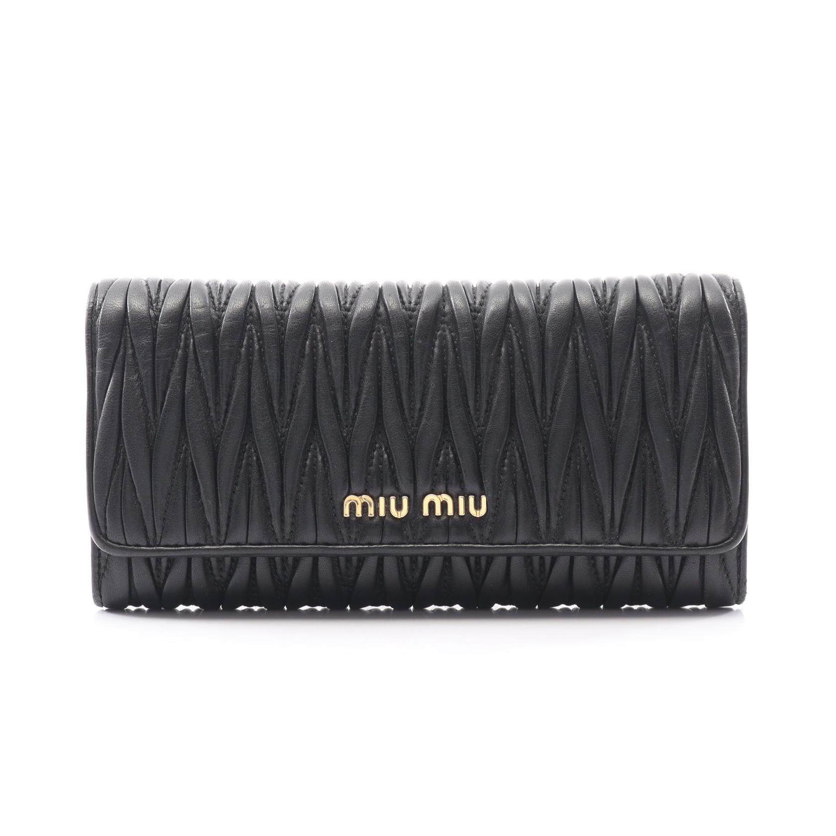 Miu Miu MATELASSE1 leather long bifold wallet