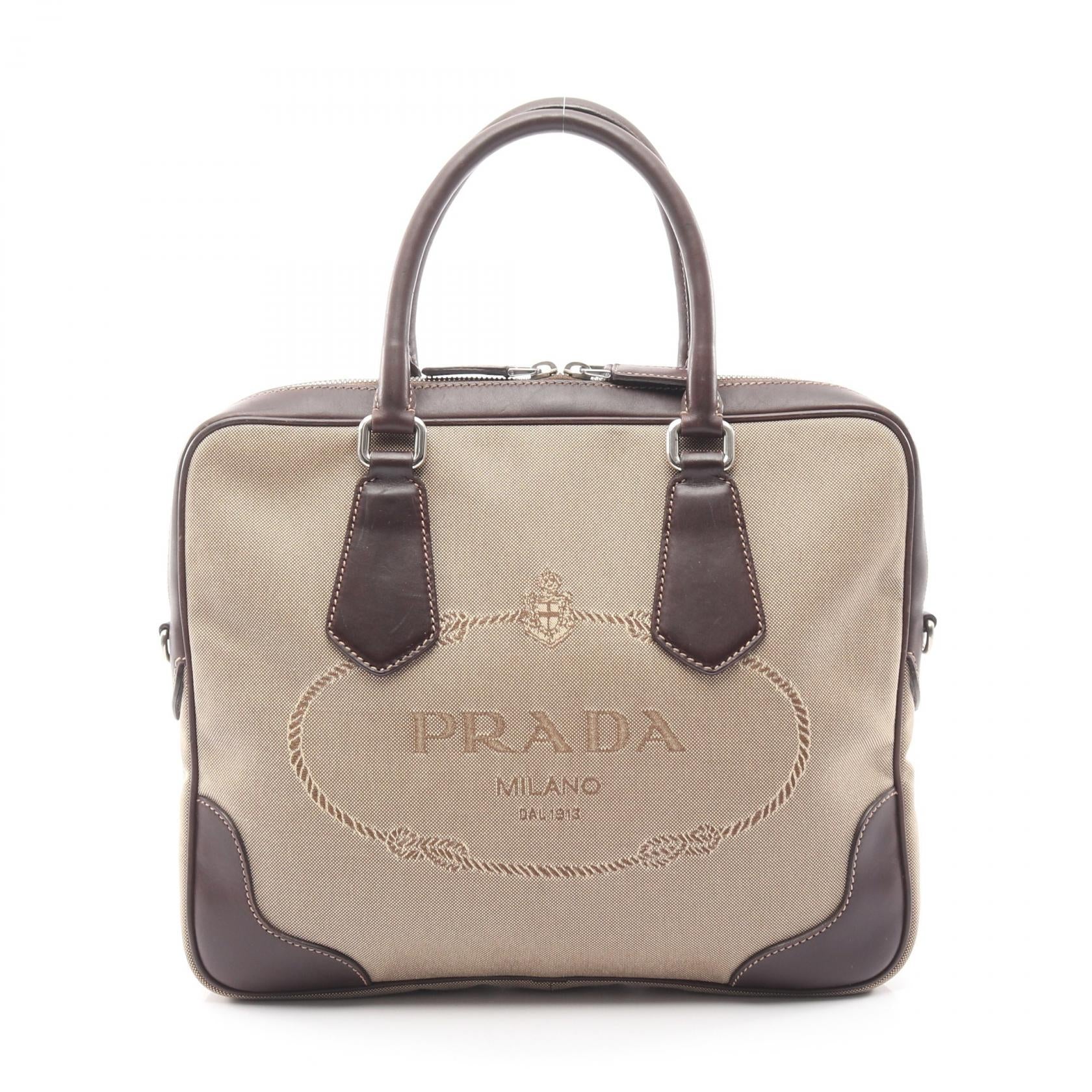 PRADA Canvas Leather Handbag