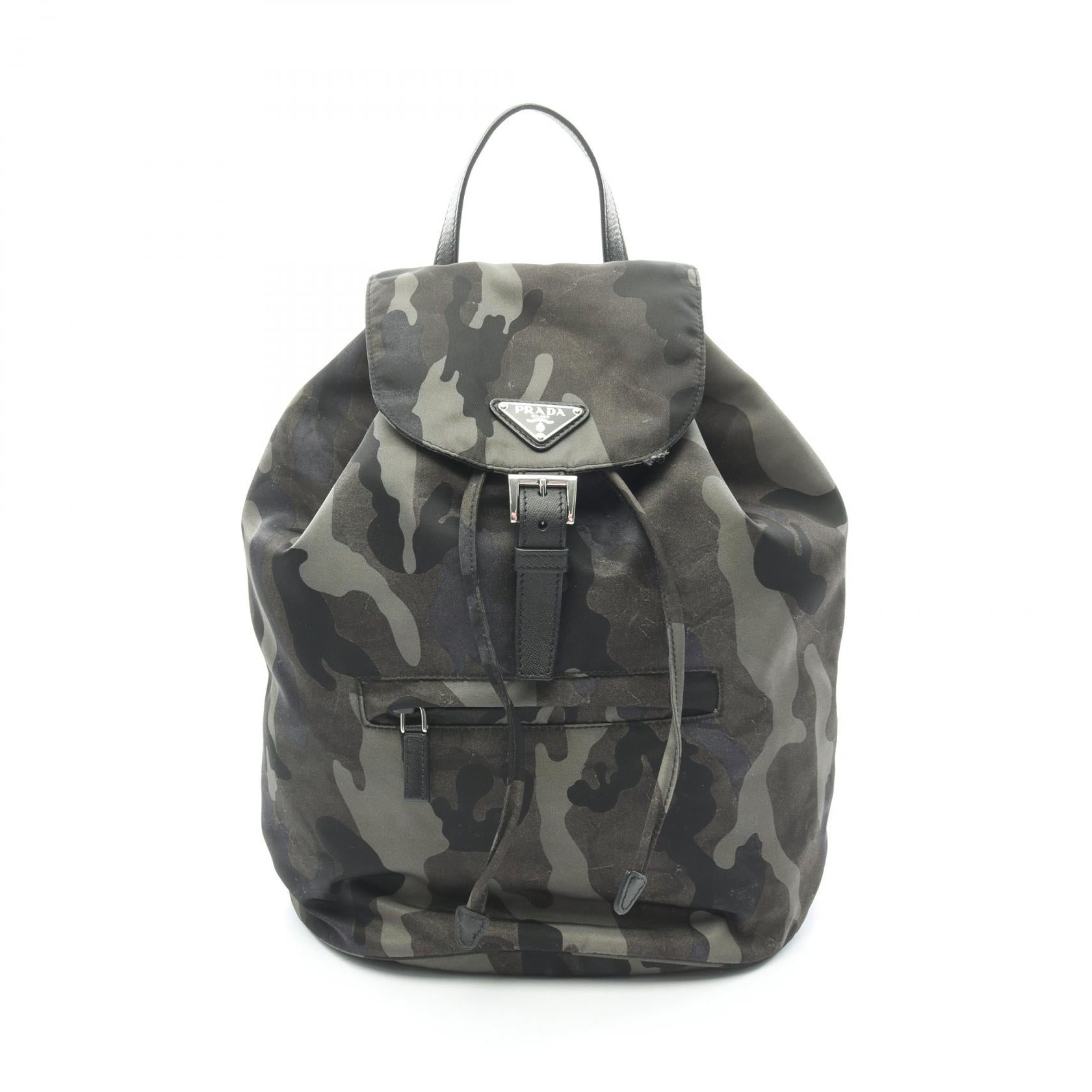 Prada TESSUTO CAMOUFL Nylon Leather Backpack