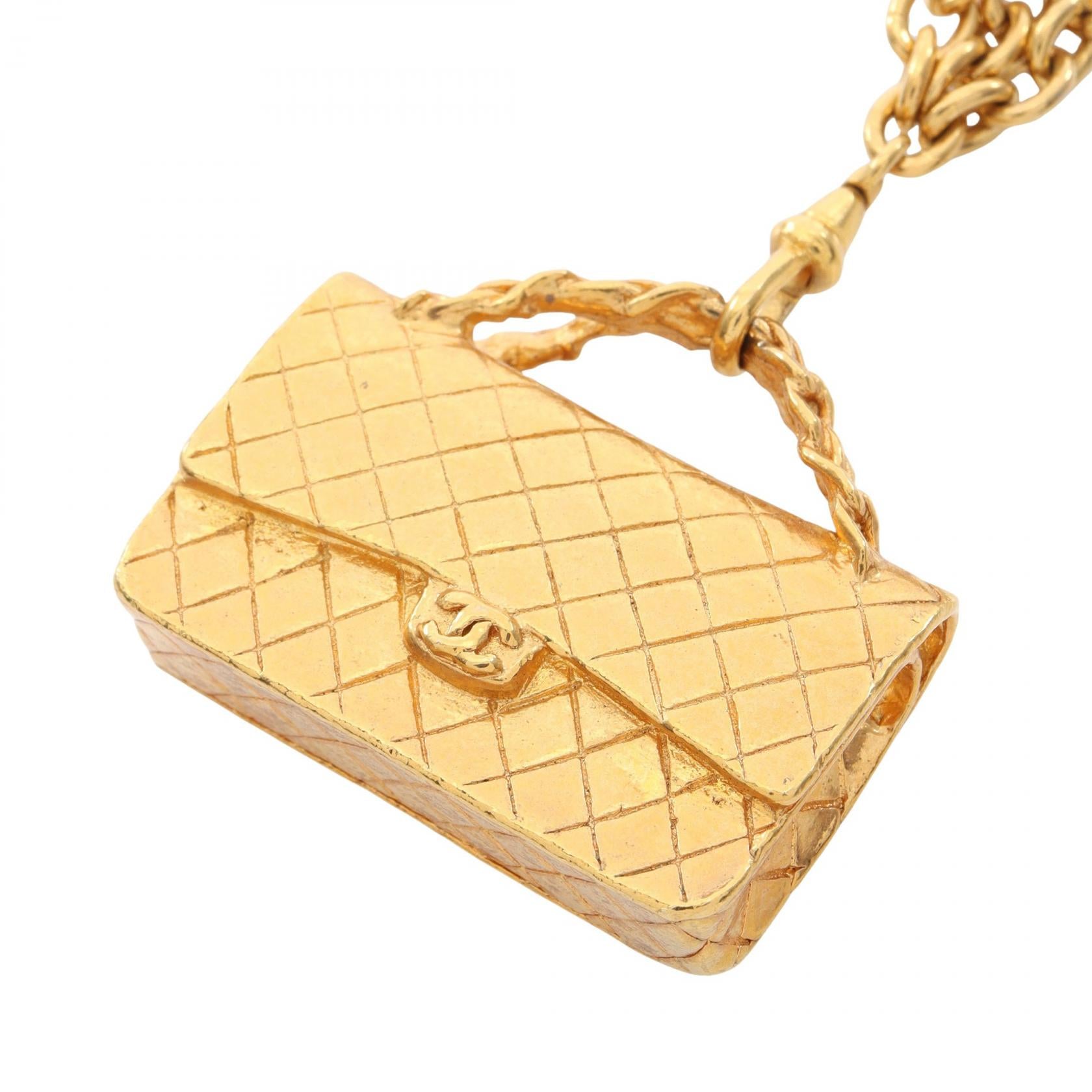 Chanel Matelasse Bag Motif Necklace