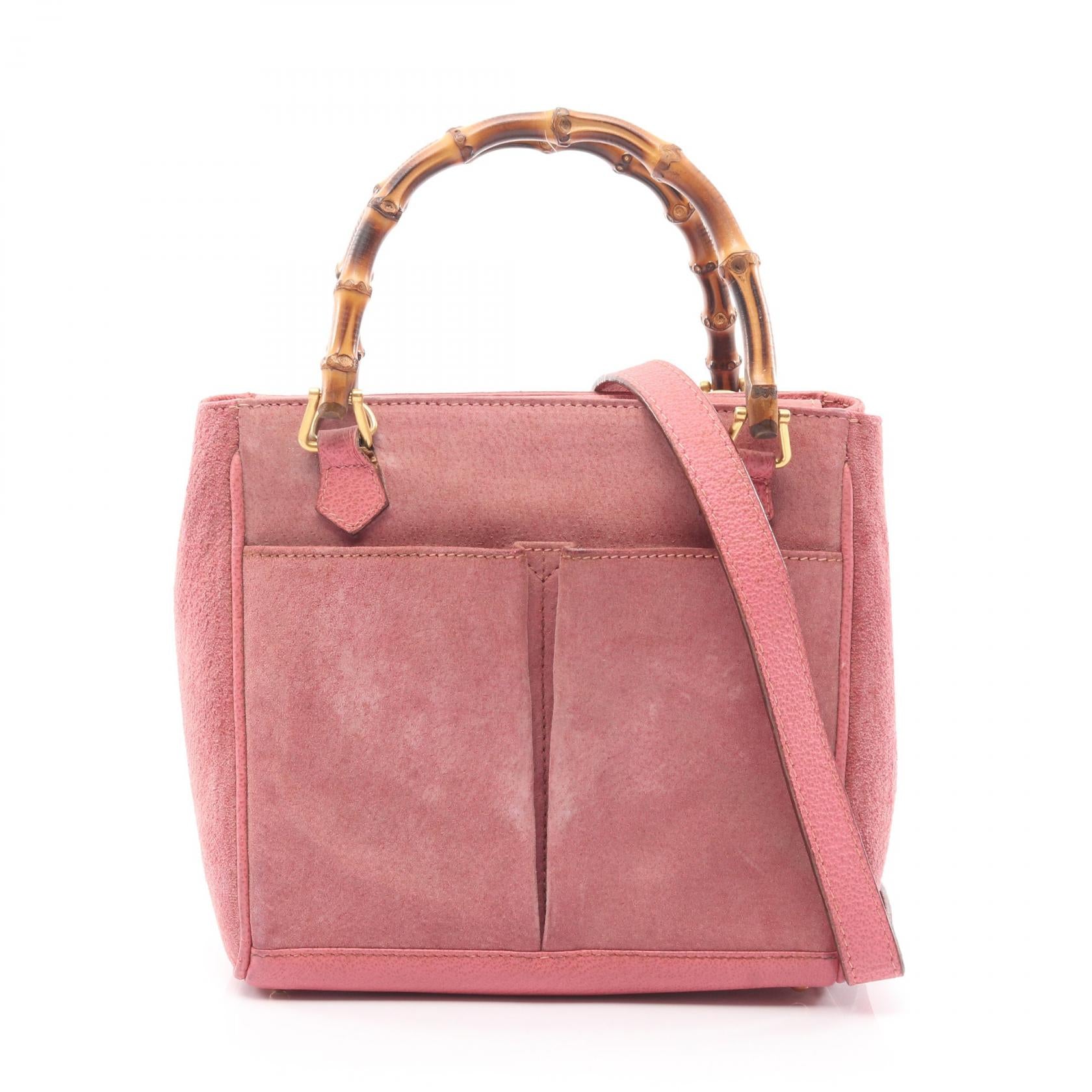 Gucci Bamboo Suede Leather Handbag