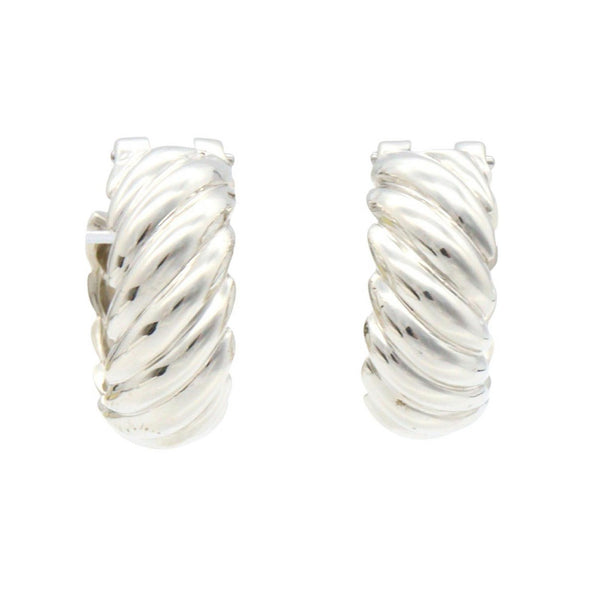 Hermes Twist Silver Earrings