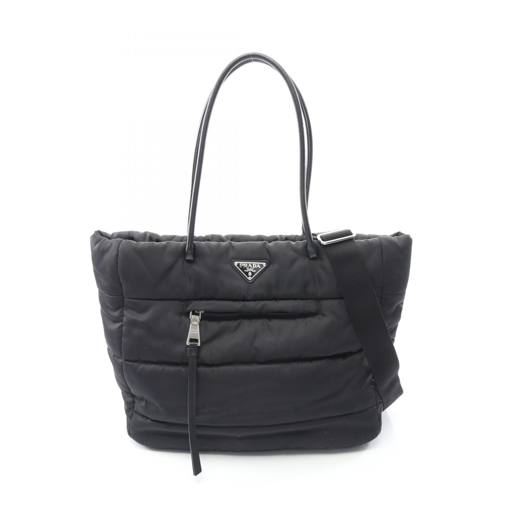 Prada TESSUTO BOMBER nylon Saffiano leather tote bag