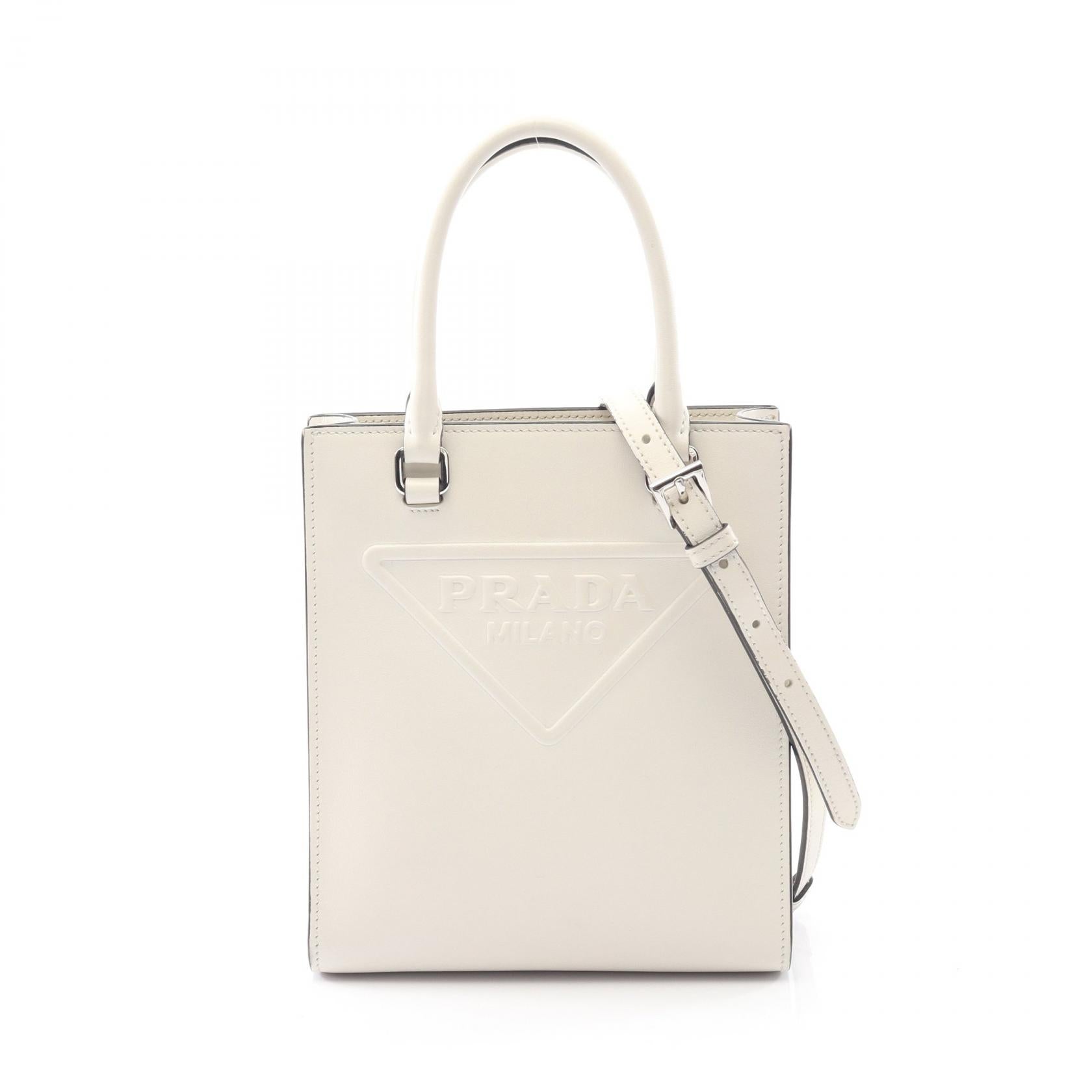 Prada Emboss Logo Leather Handbag