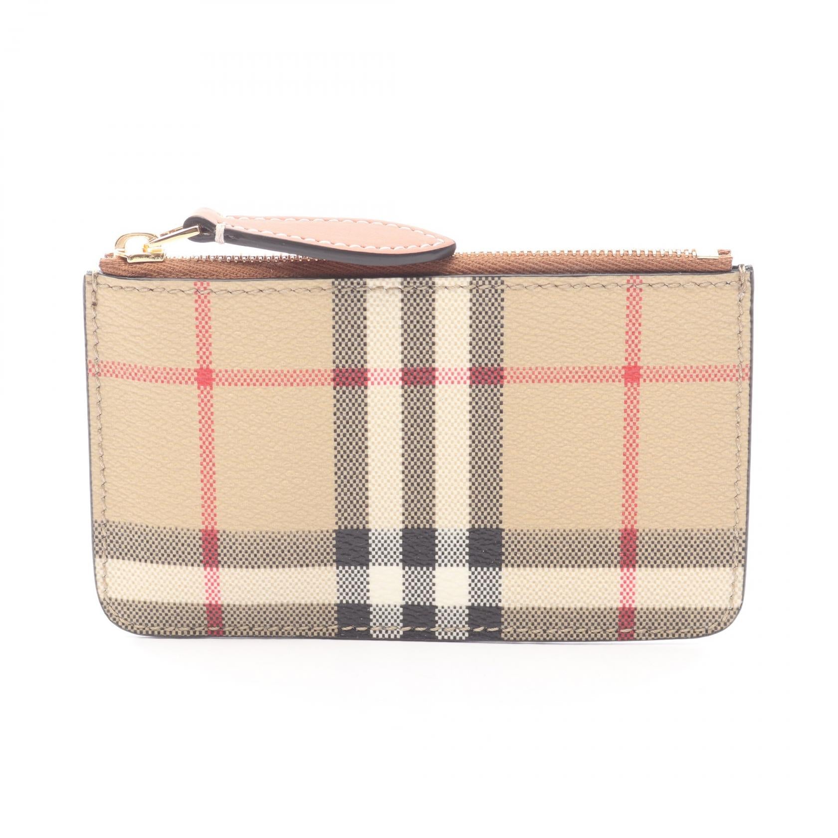 Burberry Vintage Check Coated Canvas Leather Coin Case