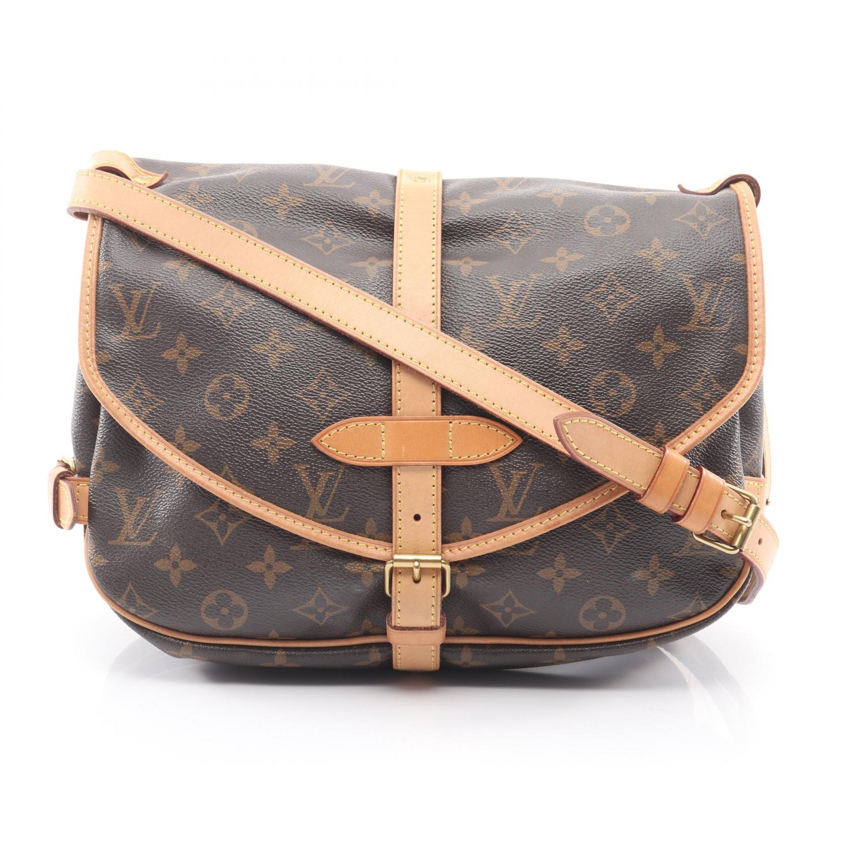 Louis Vuitton Saumur 30 Monogram PVC Coated Canvas Leather Shoulder Bag
