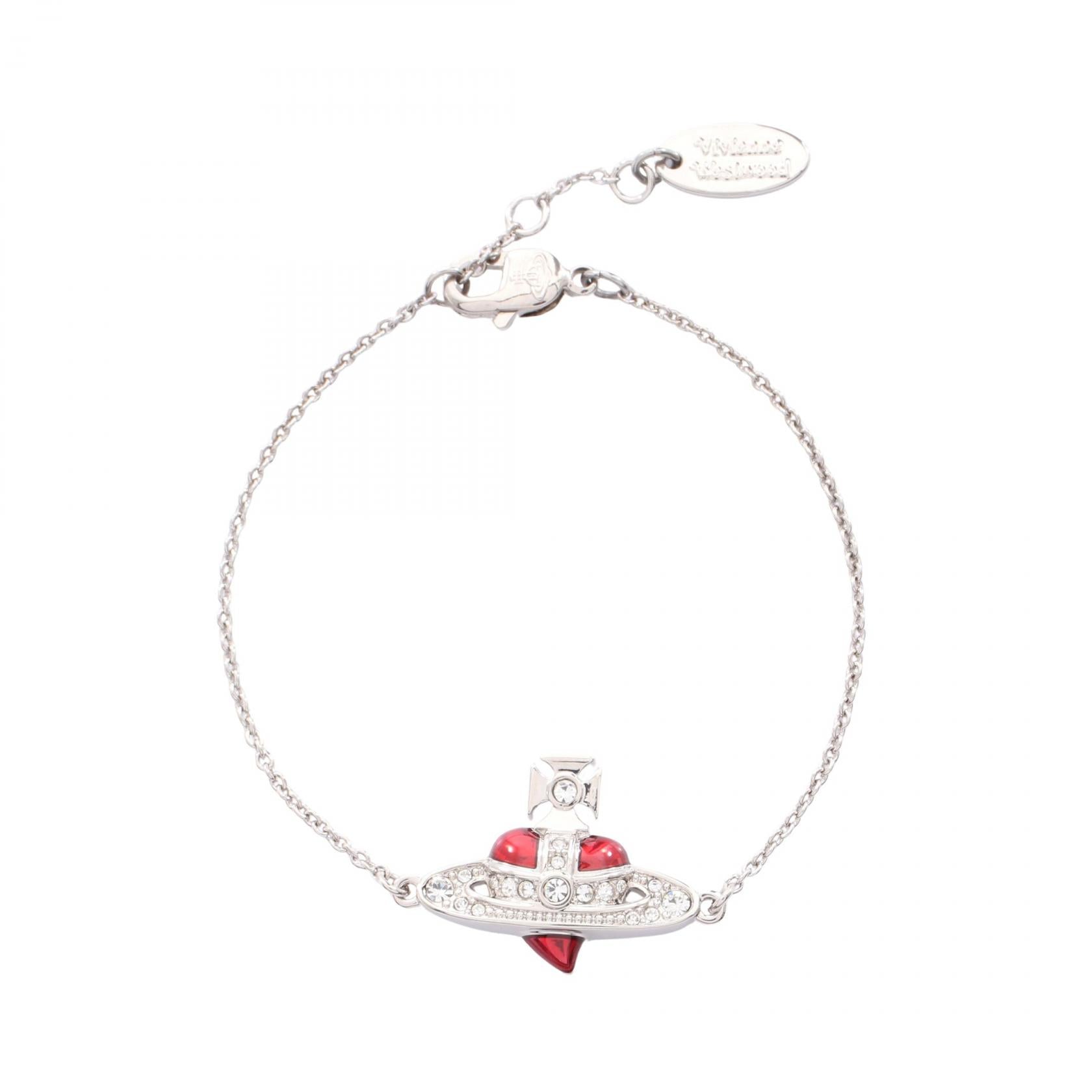 Vivienne Westwood NEW DIAMANTE HEART Stainless Steel Bracelet