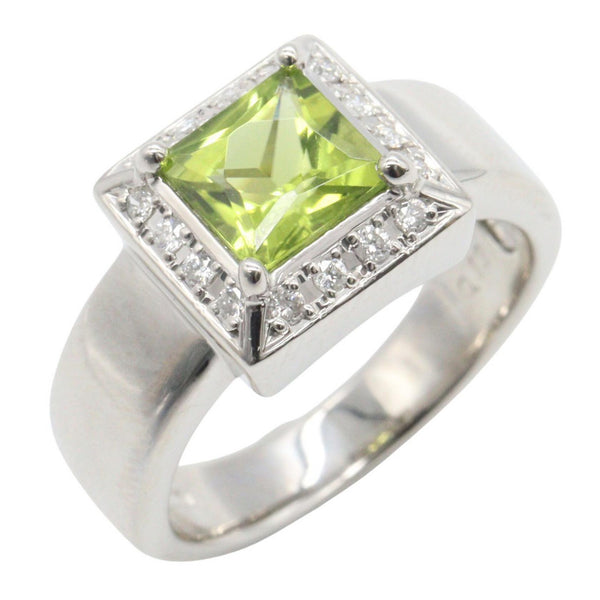JEWELRY Pt900 Platinum Peridot Diamond Ring