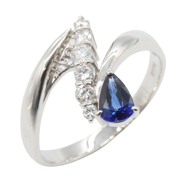 Platinum Diamond Sapphire Ring