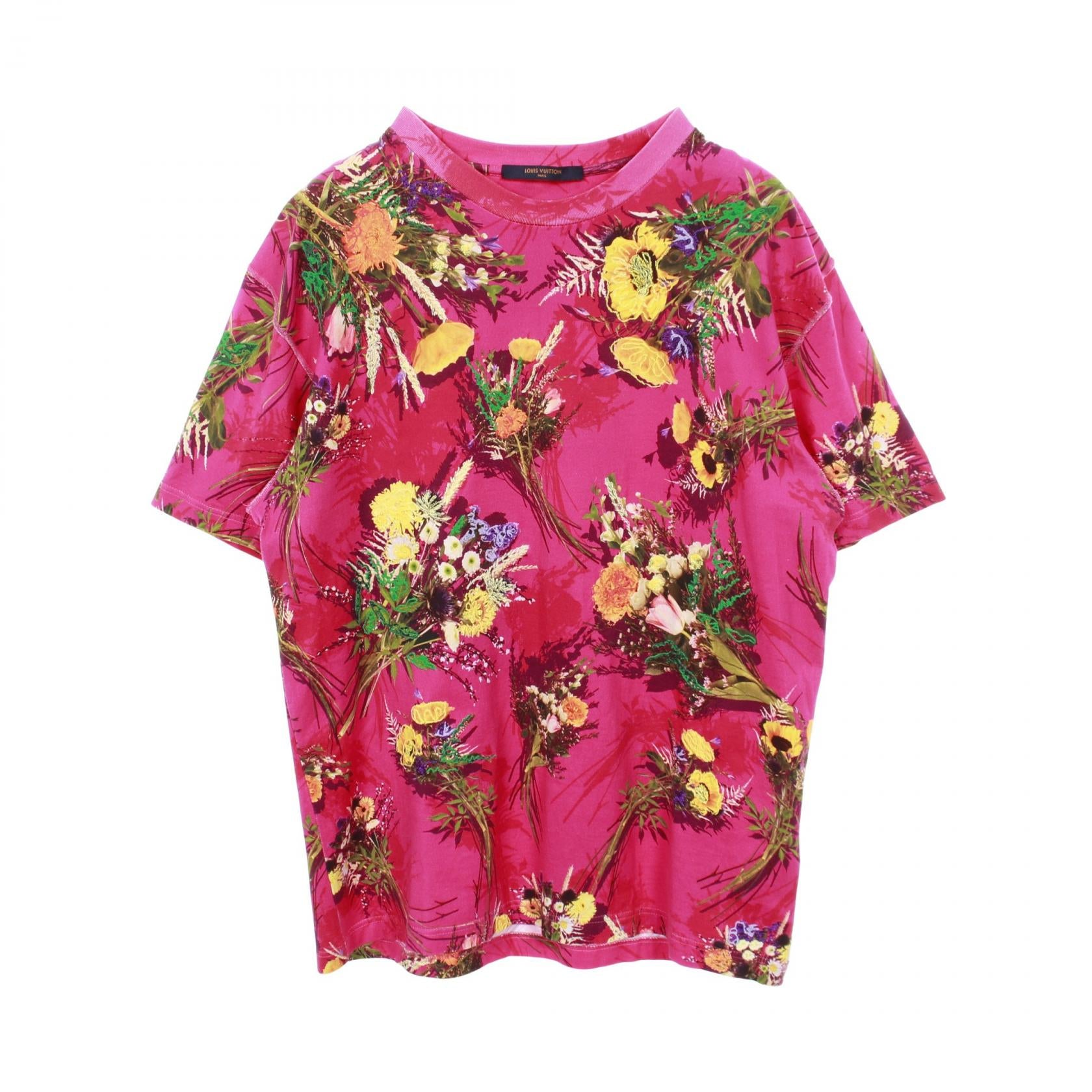 Louis Vuitton Flower Embroidery Cotton T Shirt