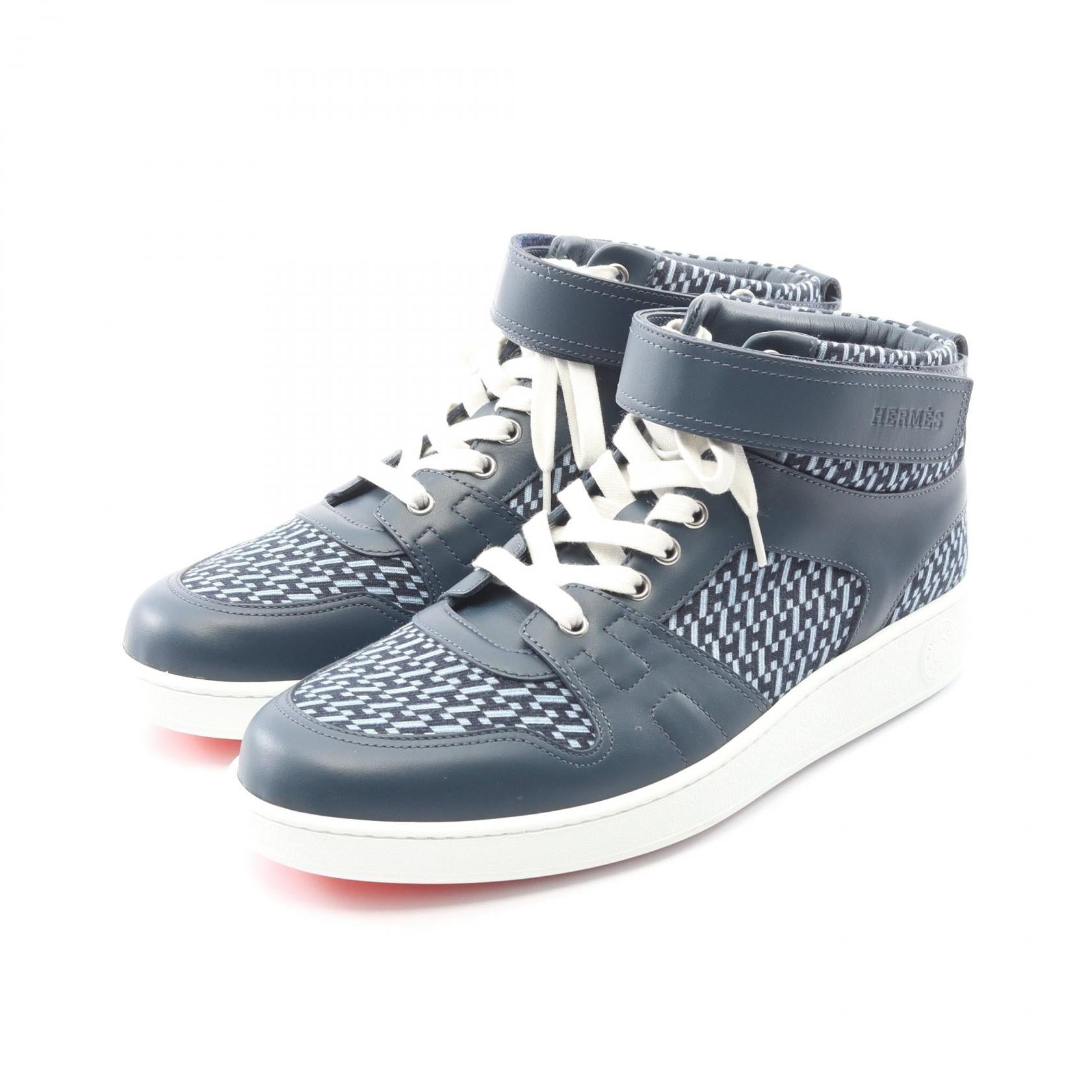 Hermes Leather Canvas Sneakers
