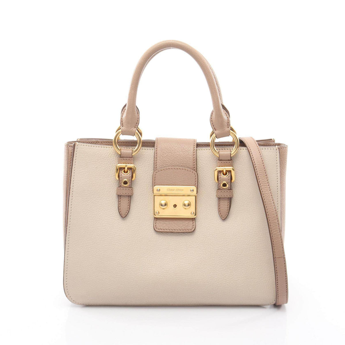 Miu Miu MADRAS Leather Tote Bag