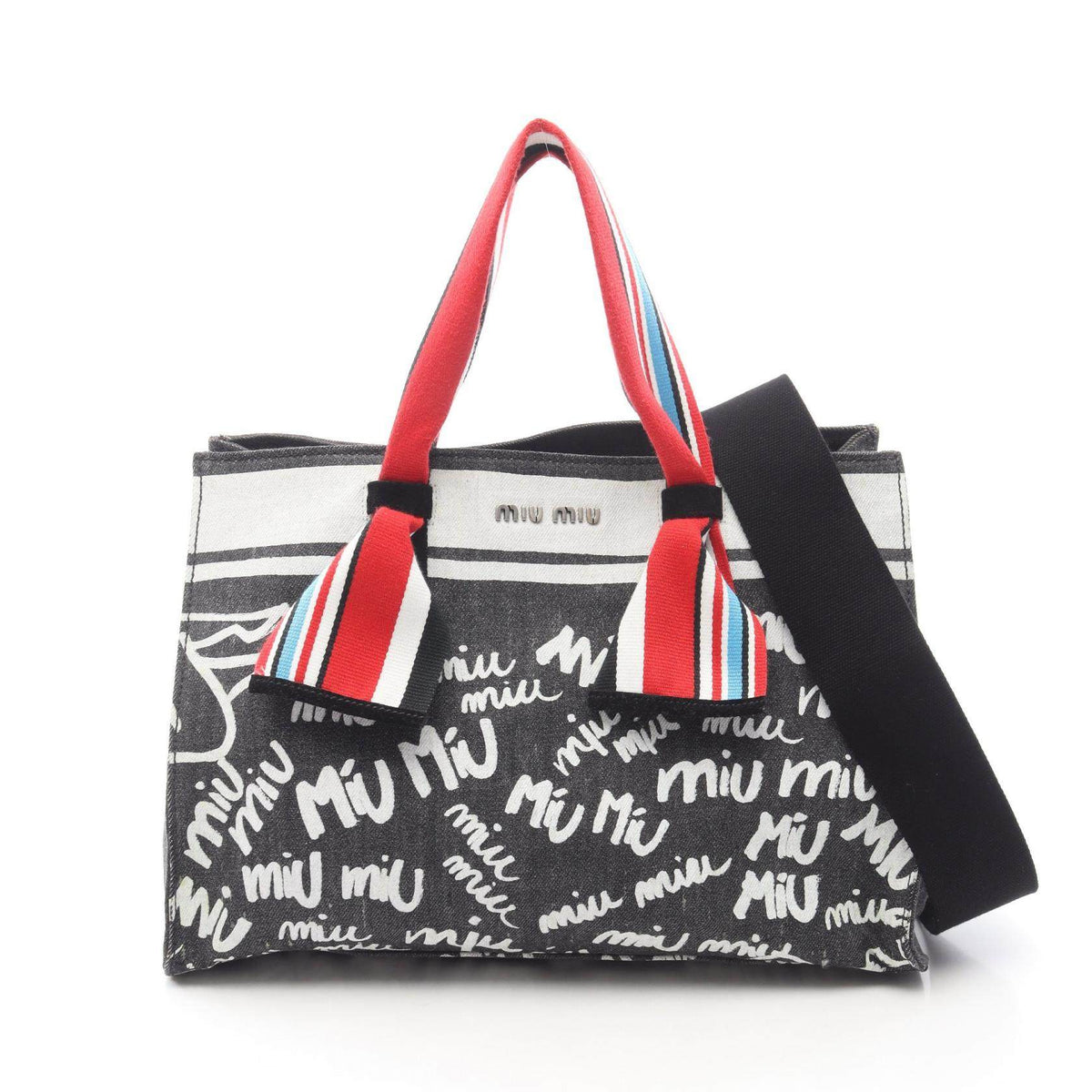 Miu Miu DENIM LOGO Canvas Tote Bag