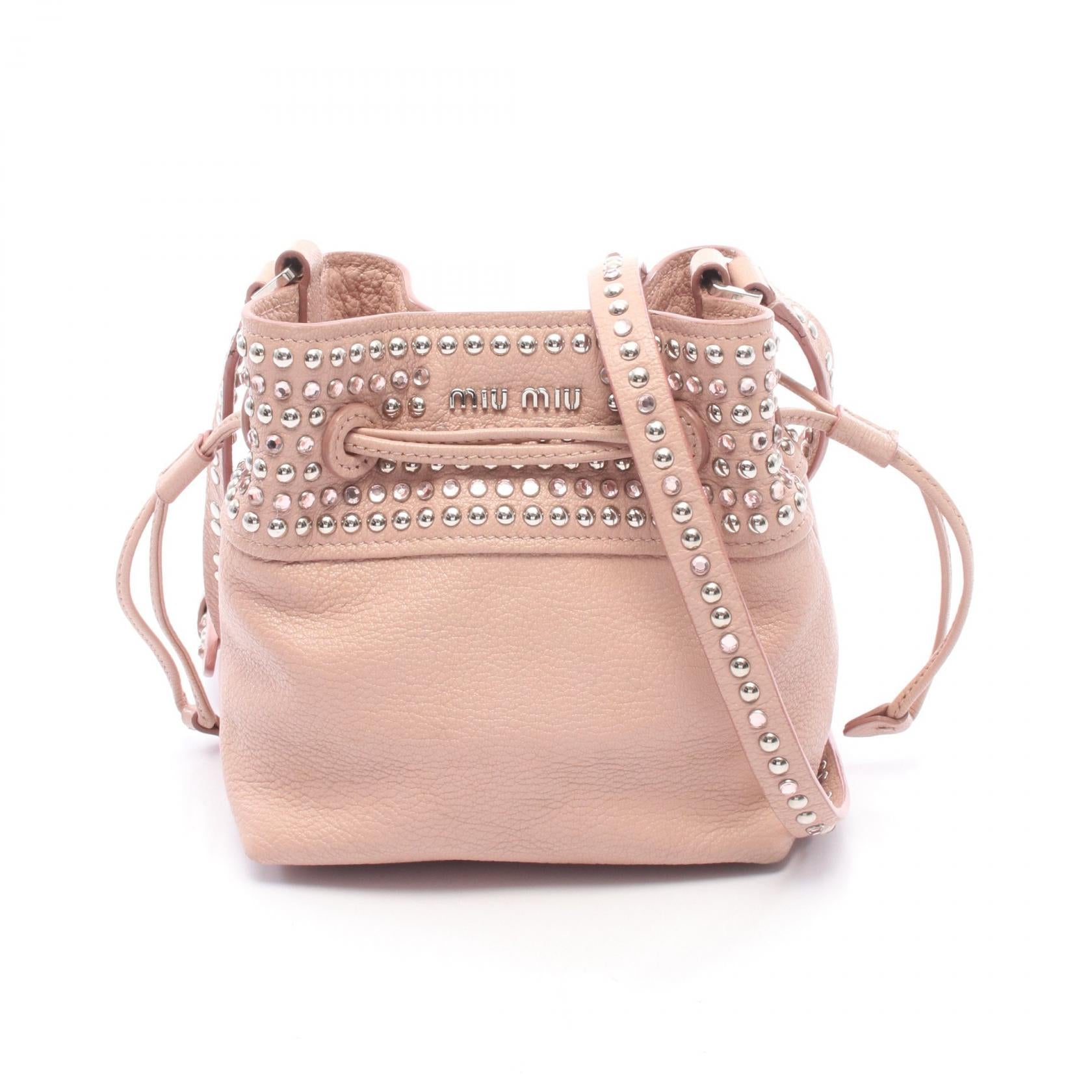 Miu Miu Madras Leather Bucket Bag
