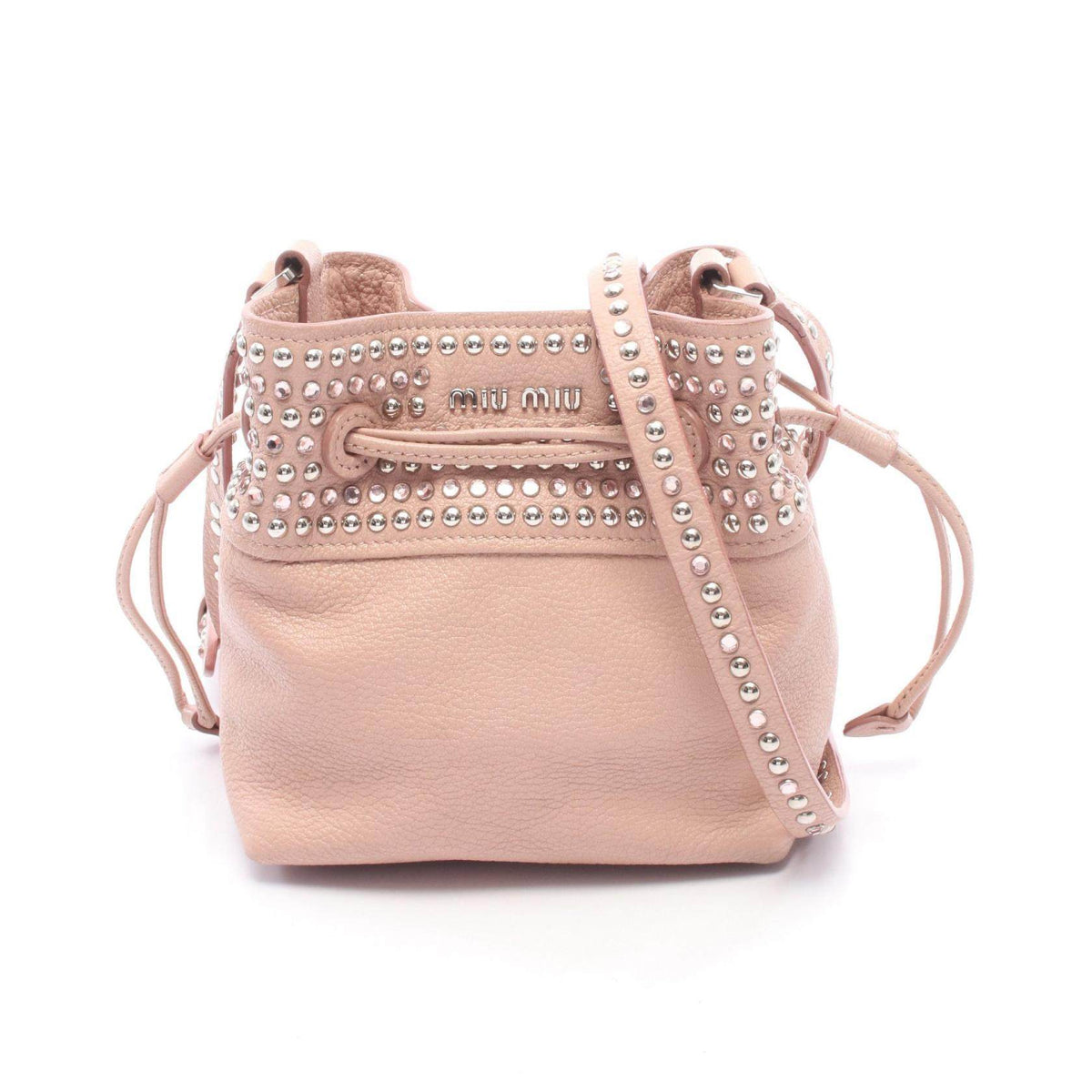 Miu Miu Madras Leather Bucket Bag