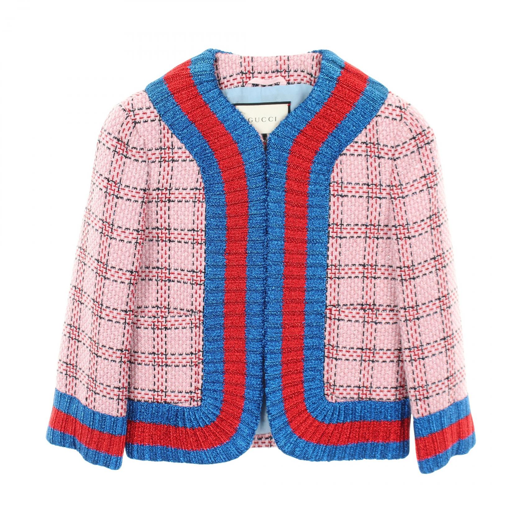 Gucci Tweed Collarless Jacket Outerwear