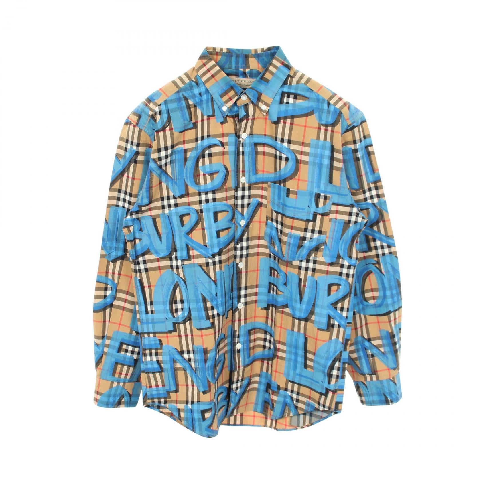 Burberry Graffiti Print Vintage Nova Check Cotton Shirt