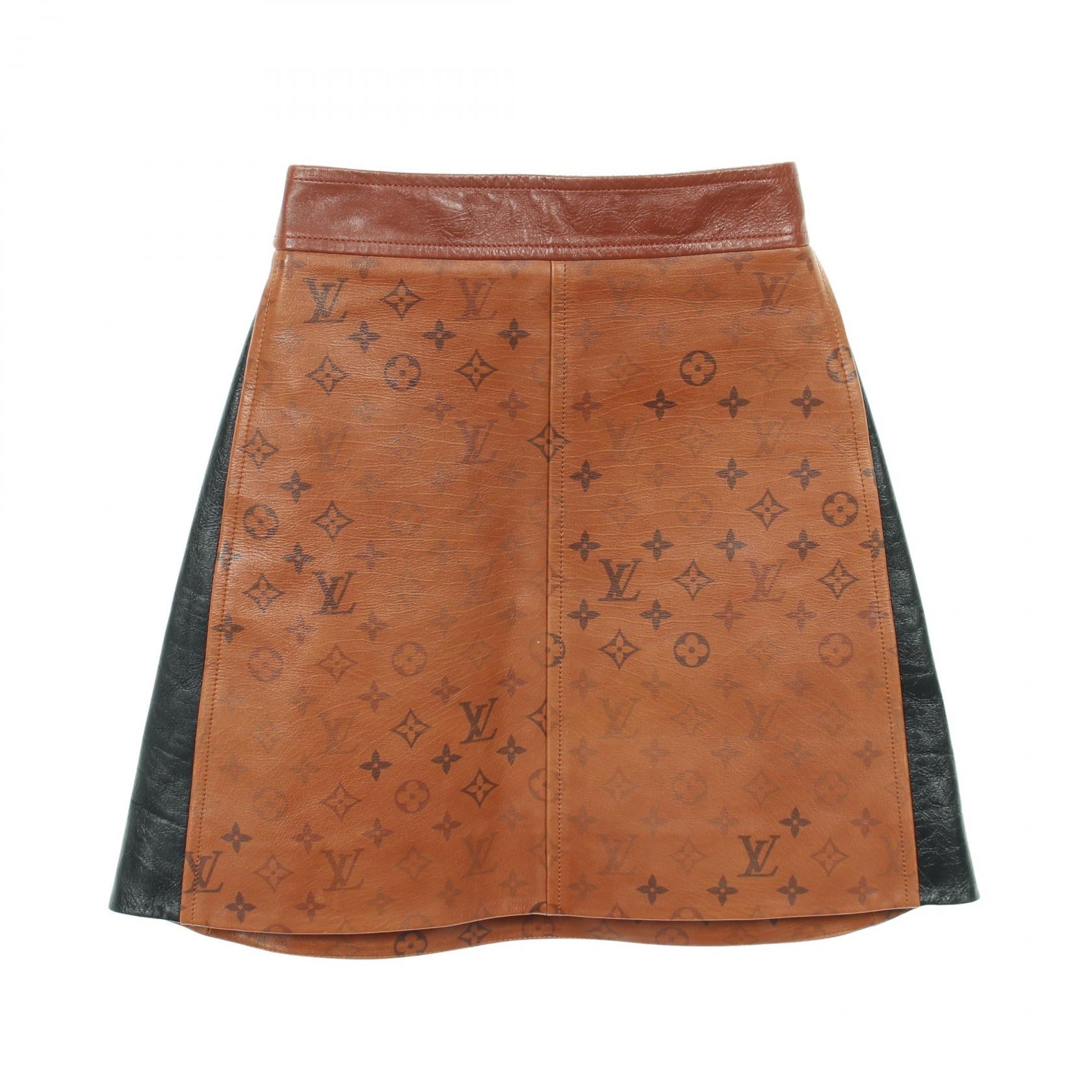 Louis Vuitton Monogram Leather Skirt