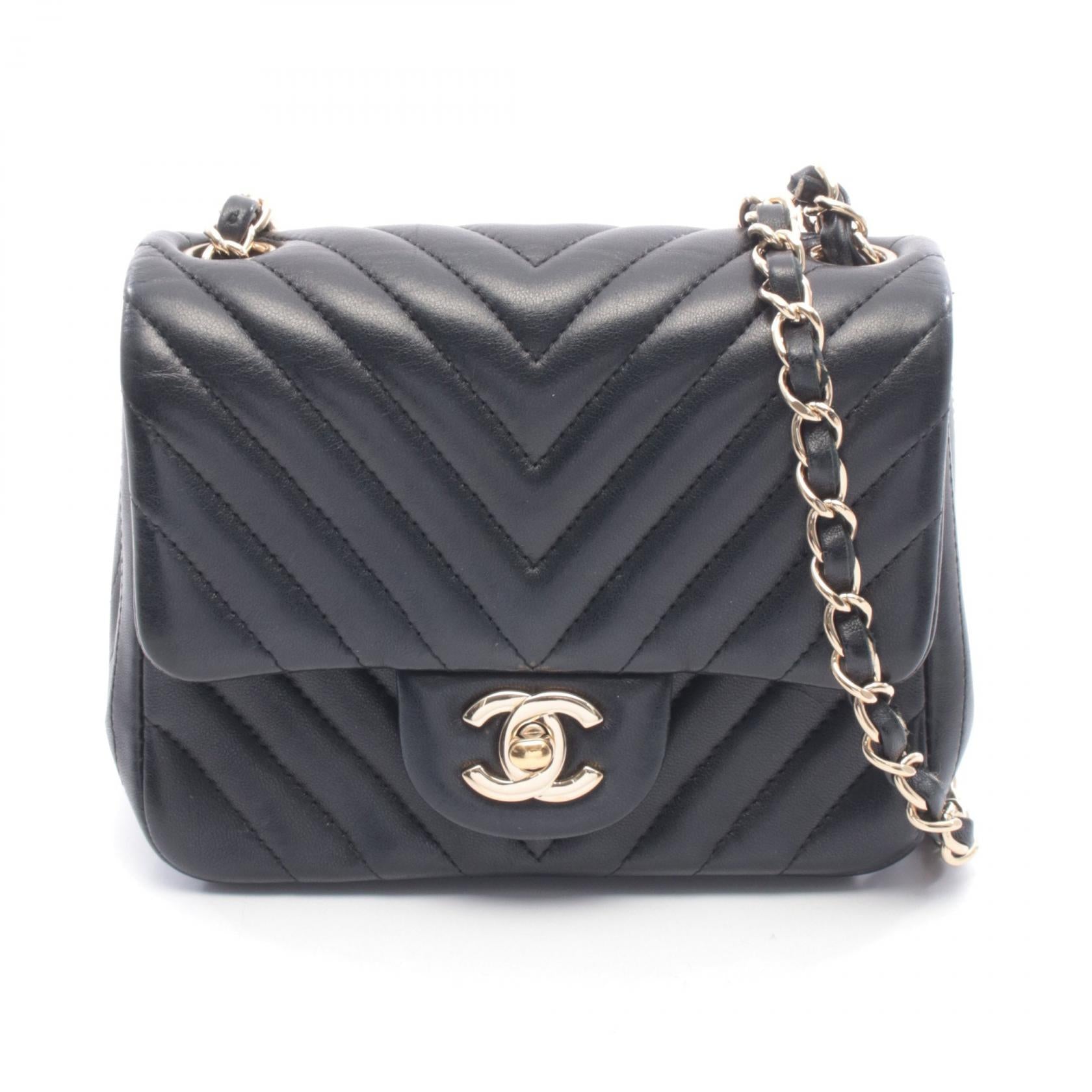 Chanel Chevron V Stitch Lambskin Shoulder Bag
