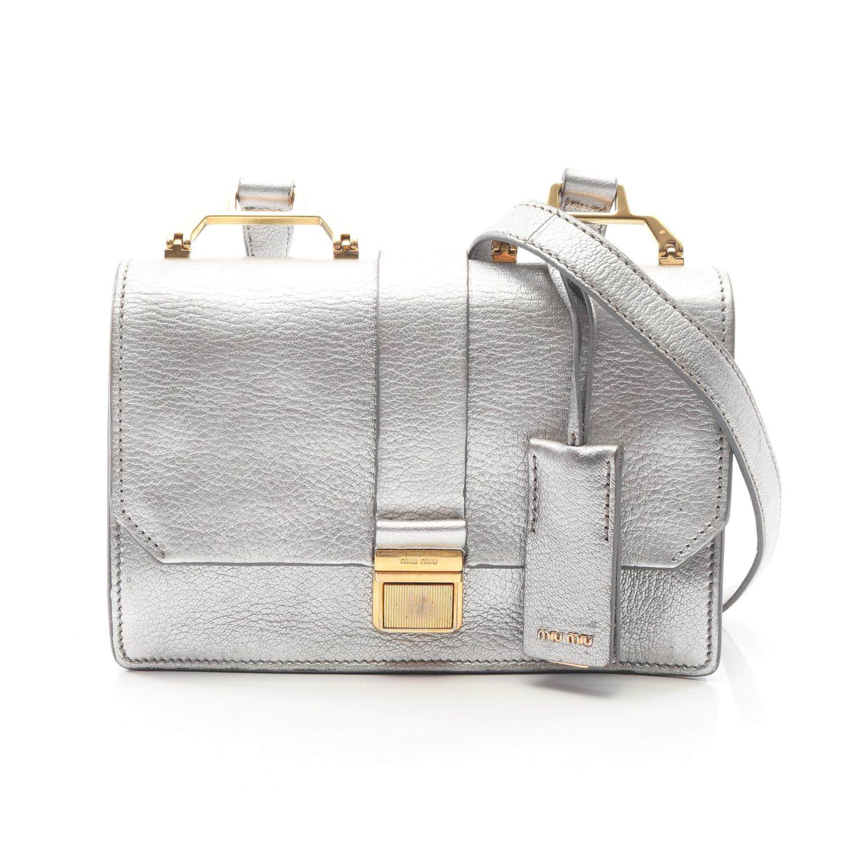 Miu Miu MADRAS Leather Shoulder Bag