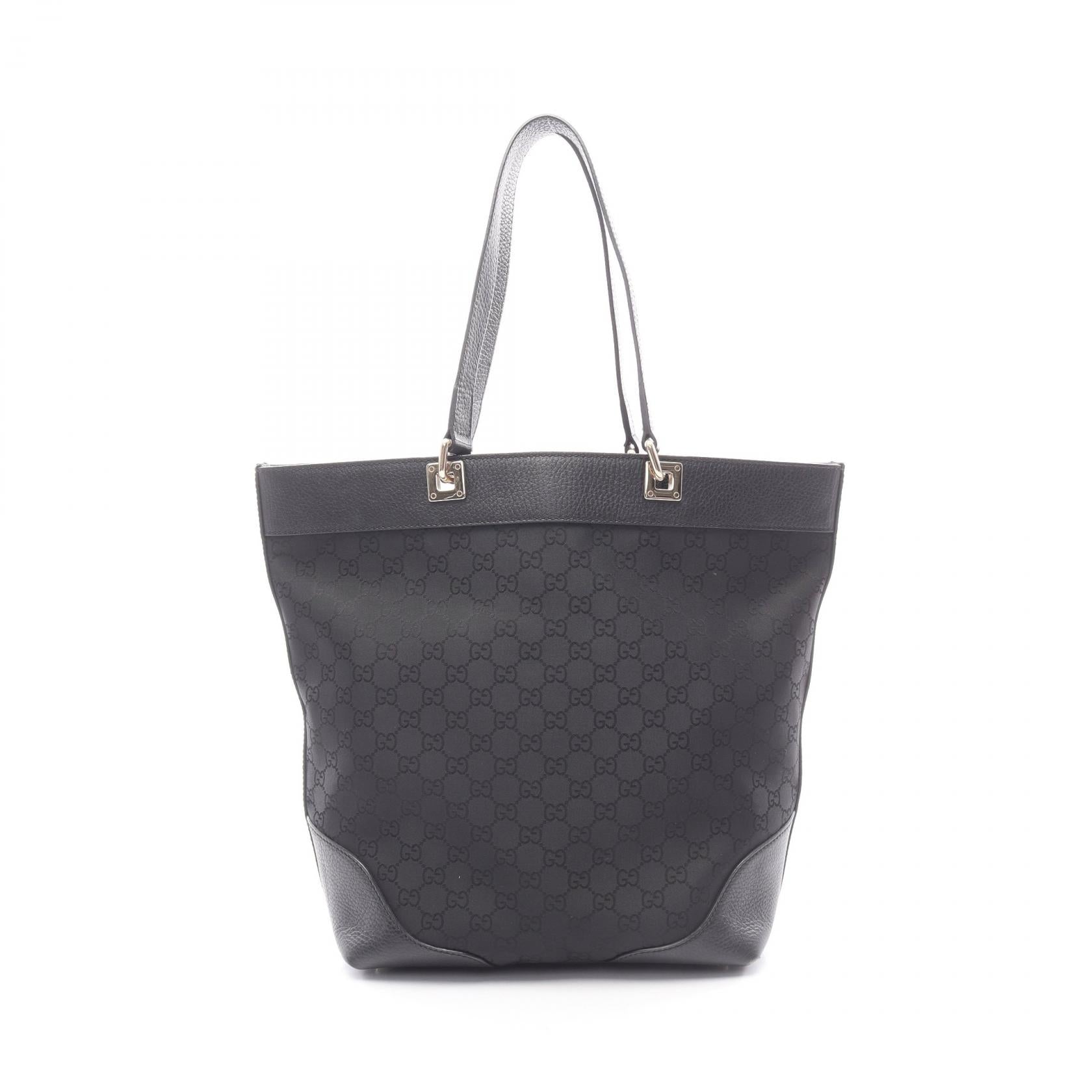 Gucci GG Nylon Leather Tote Bag