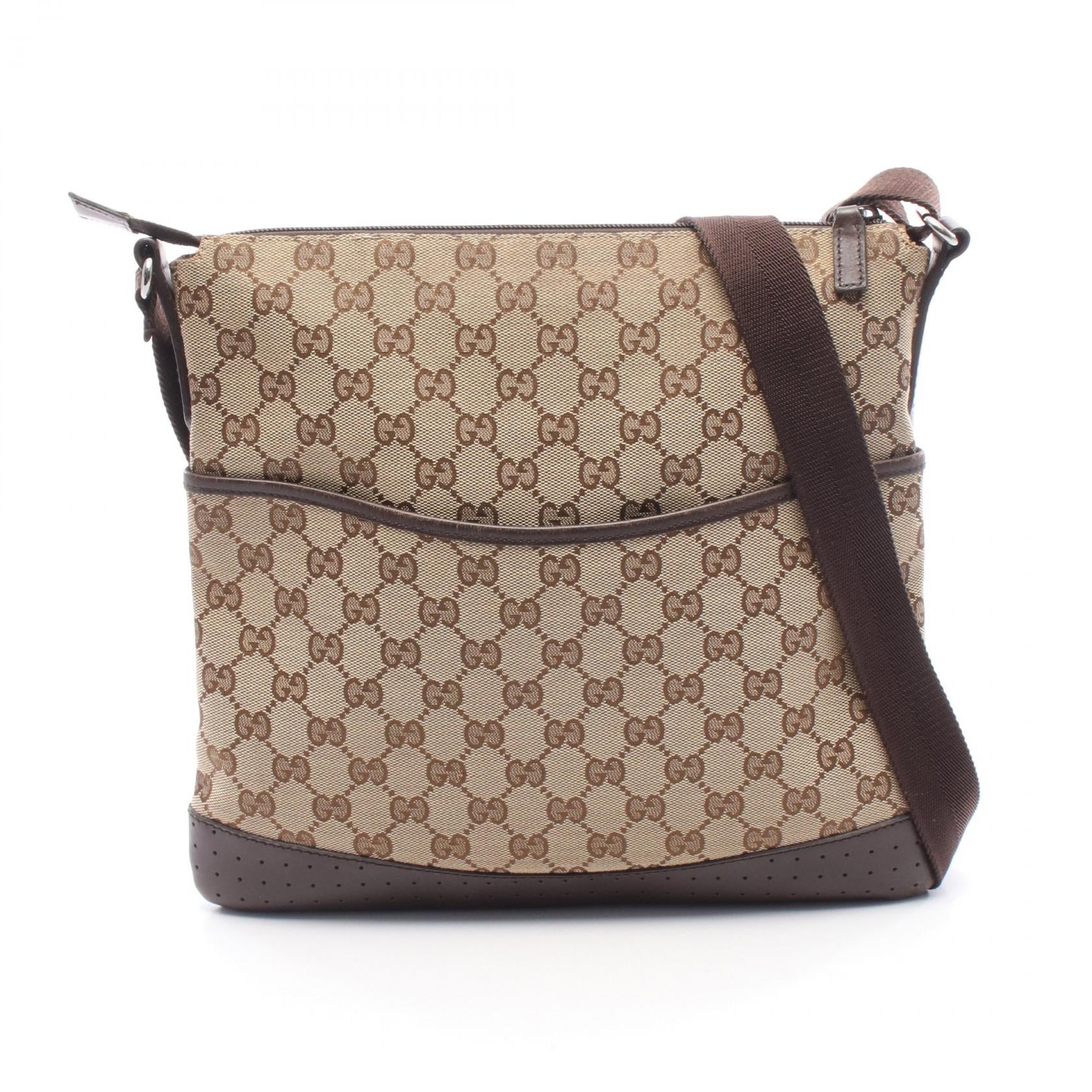 Gucci GG Canvas Leather Shoulder Bag