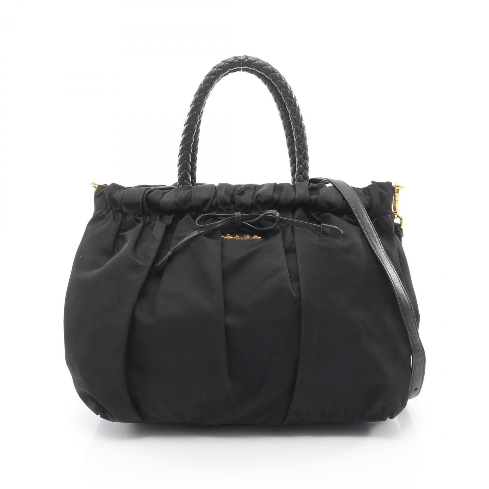 Prada TESSUTO BOW nylon leather 2way handbag