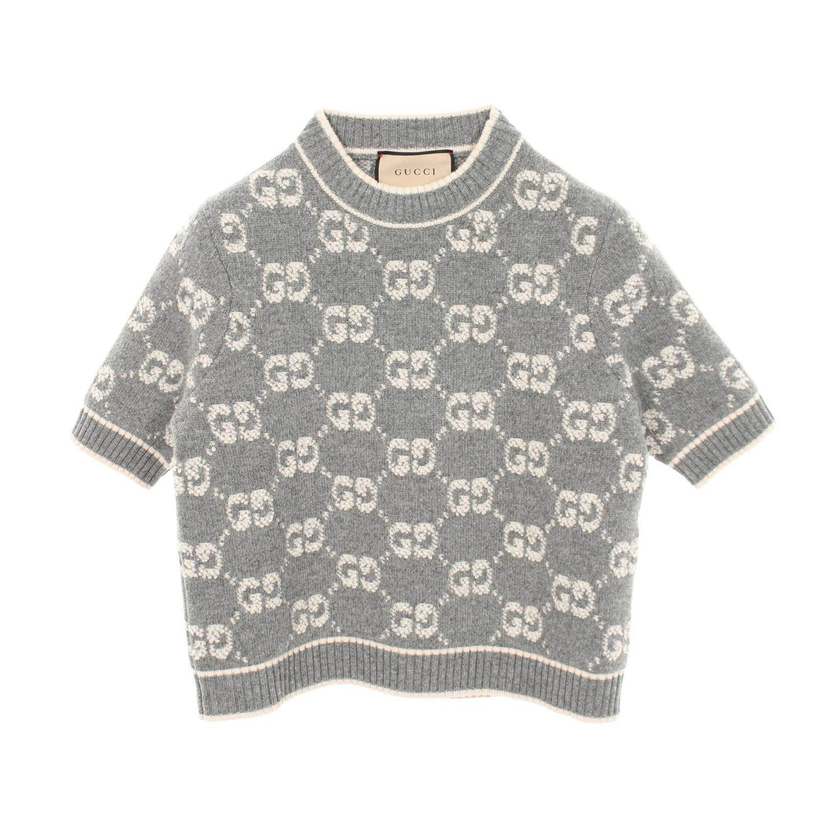 Gucci GG Boucle Wool Jacquard Wool Knit Top