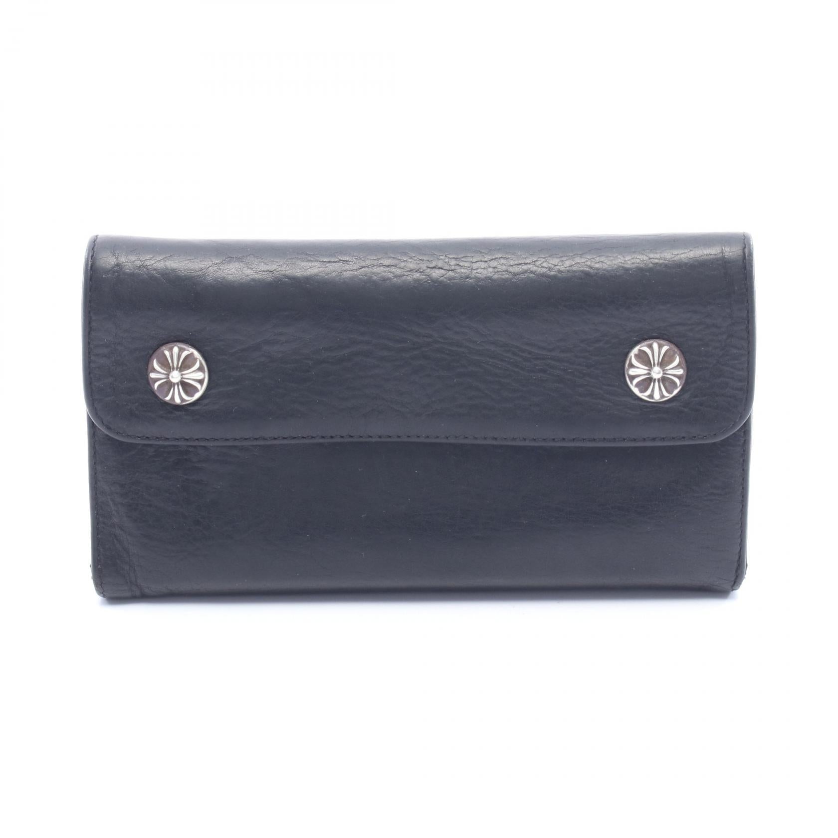 Chrome Hearts Wave Wallet Leather Long Wallet