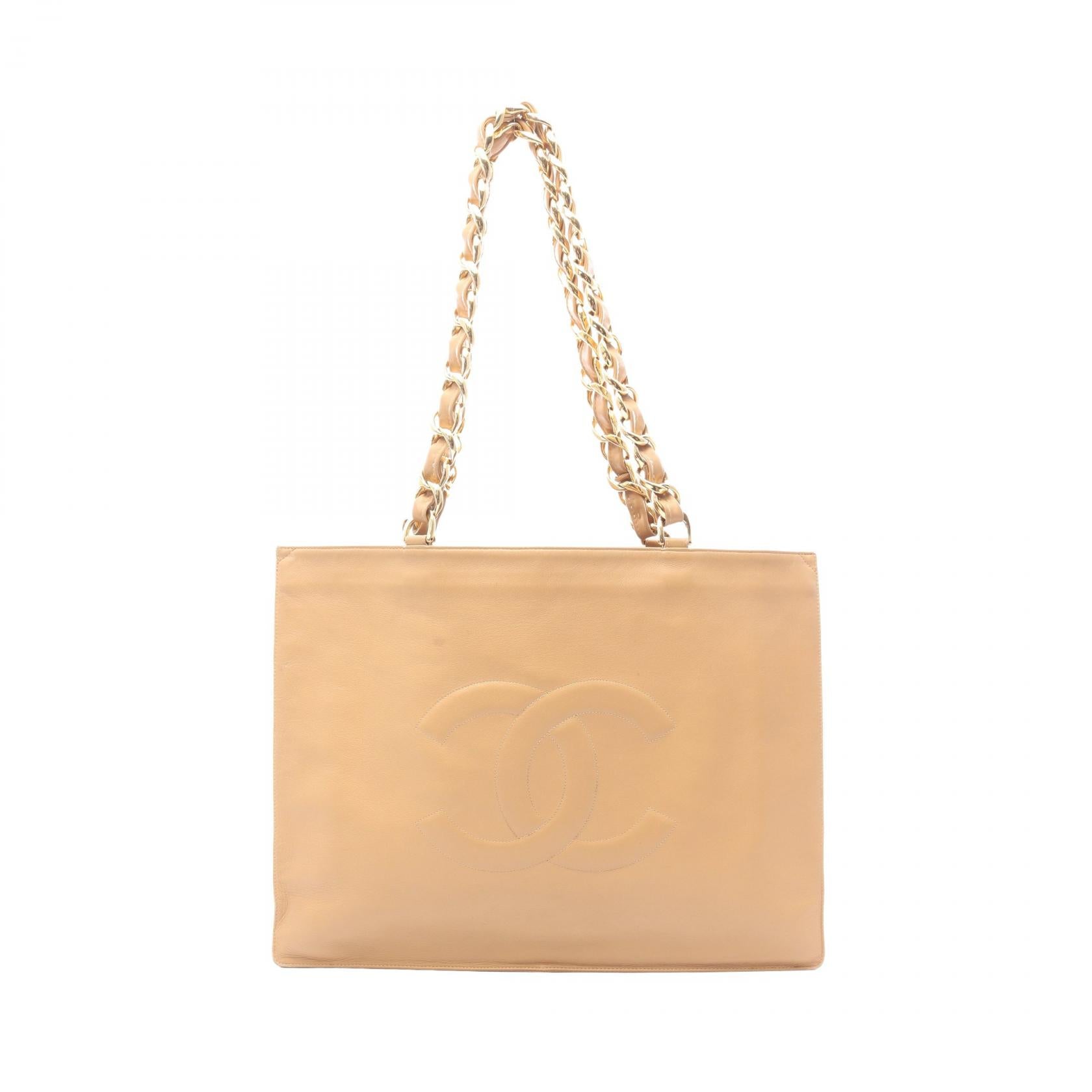 Chanel De Coco Mark Lambskin Tote Bag