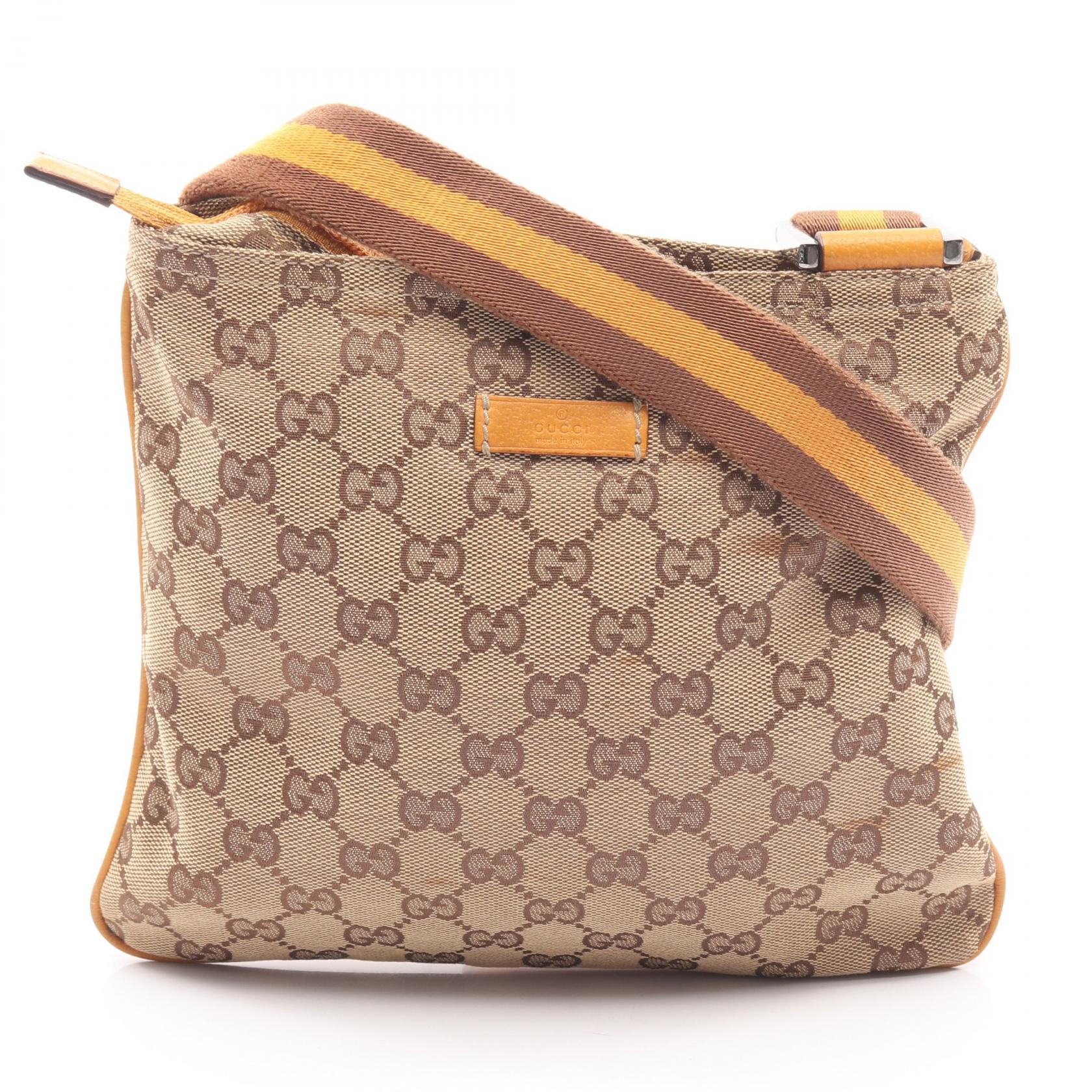 Gucci GG Canvas Leather Shoulder Bag