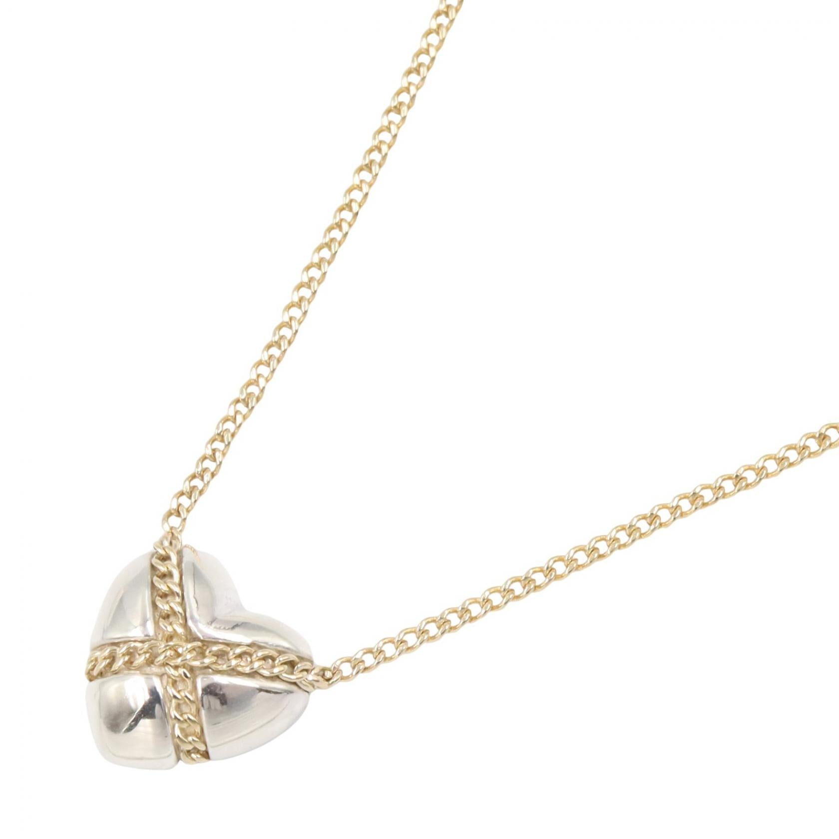 Tiffany&Co. Cross Heart Silver 14K Necklace