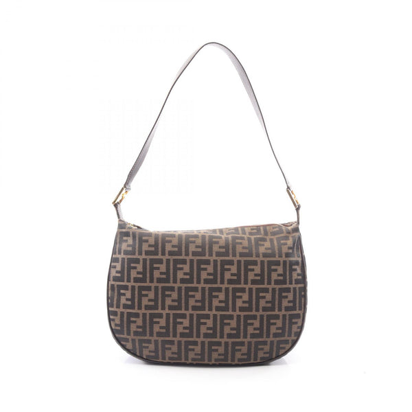 Fendi Zucca Nylon Leather Shoulder Bag