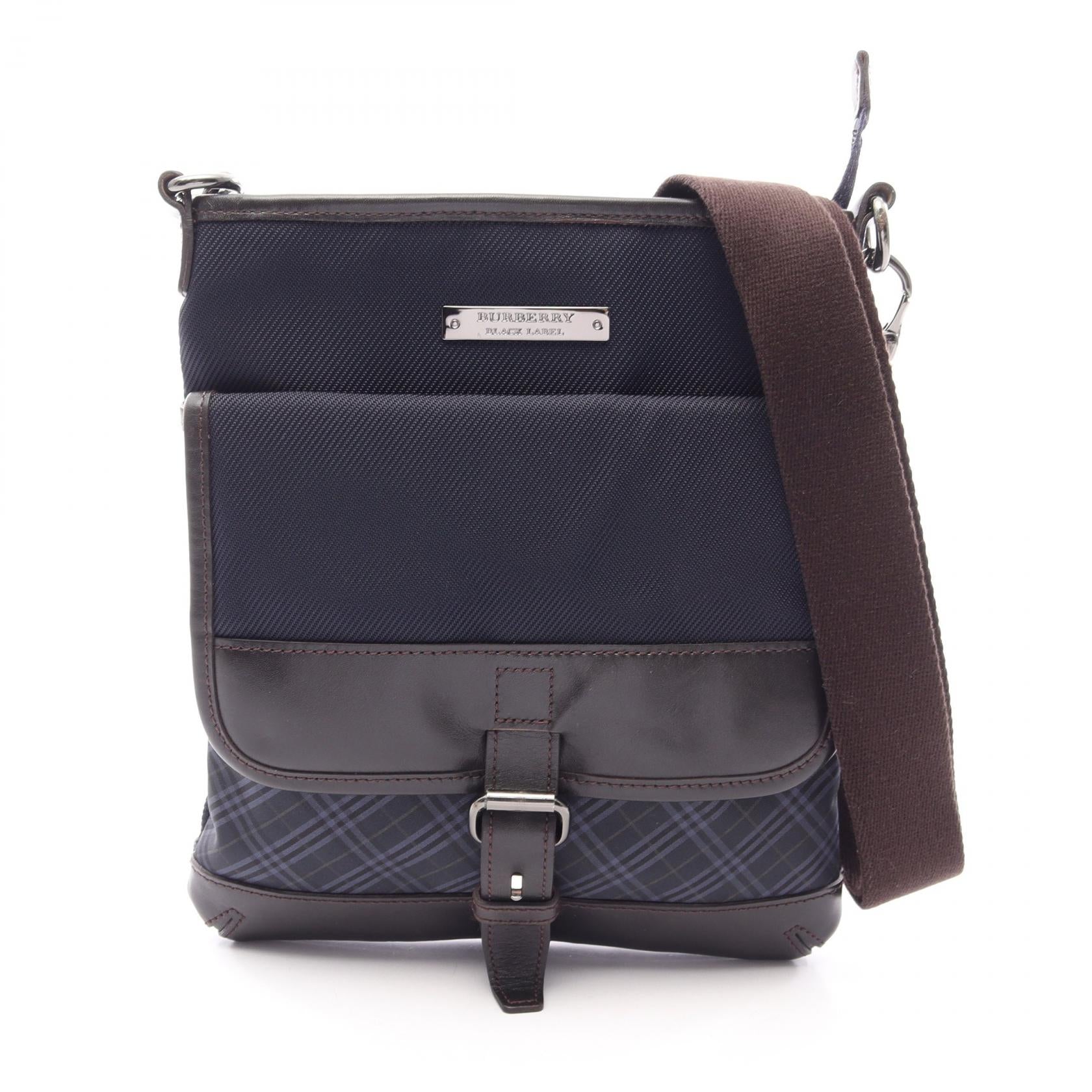 Burberry Black Label Nylon Leather Shoulder Bag