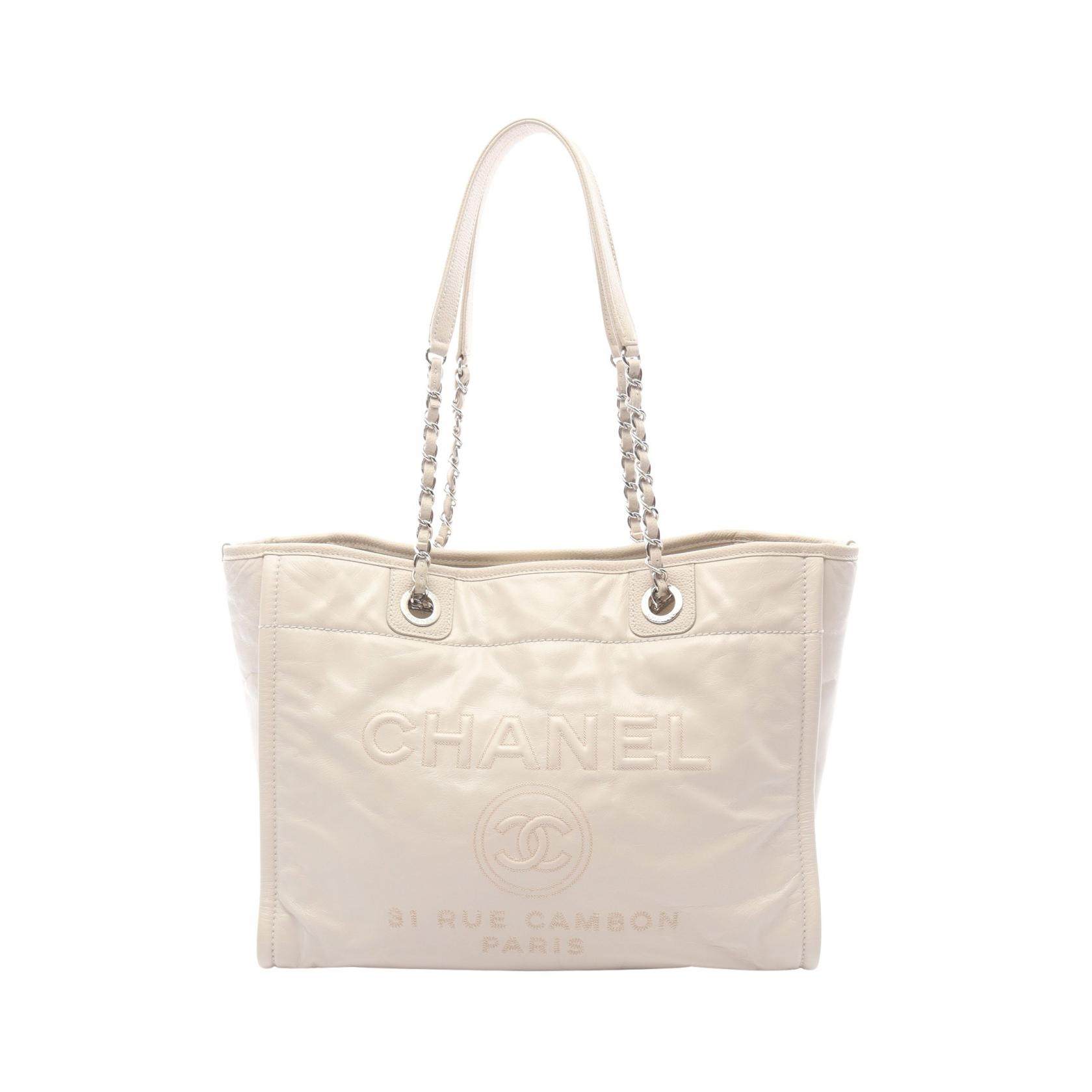CHANEL Deauville Leather Tote Bag