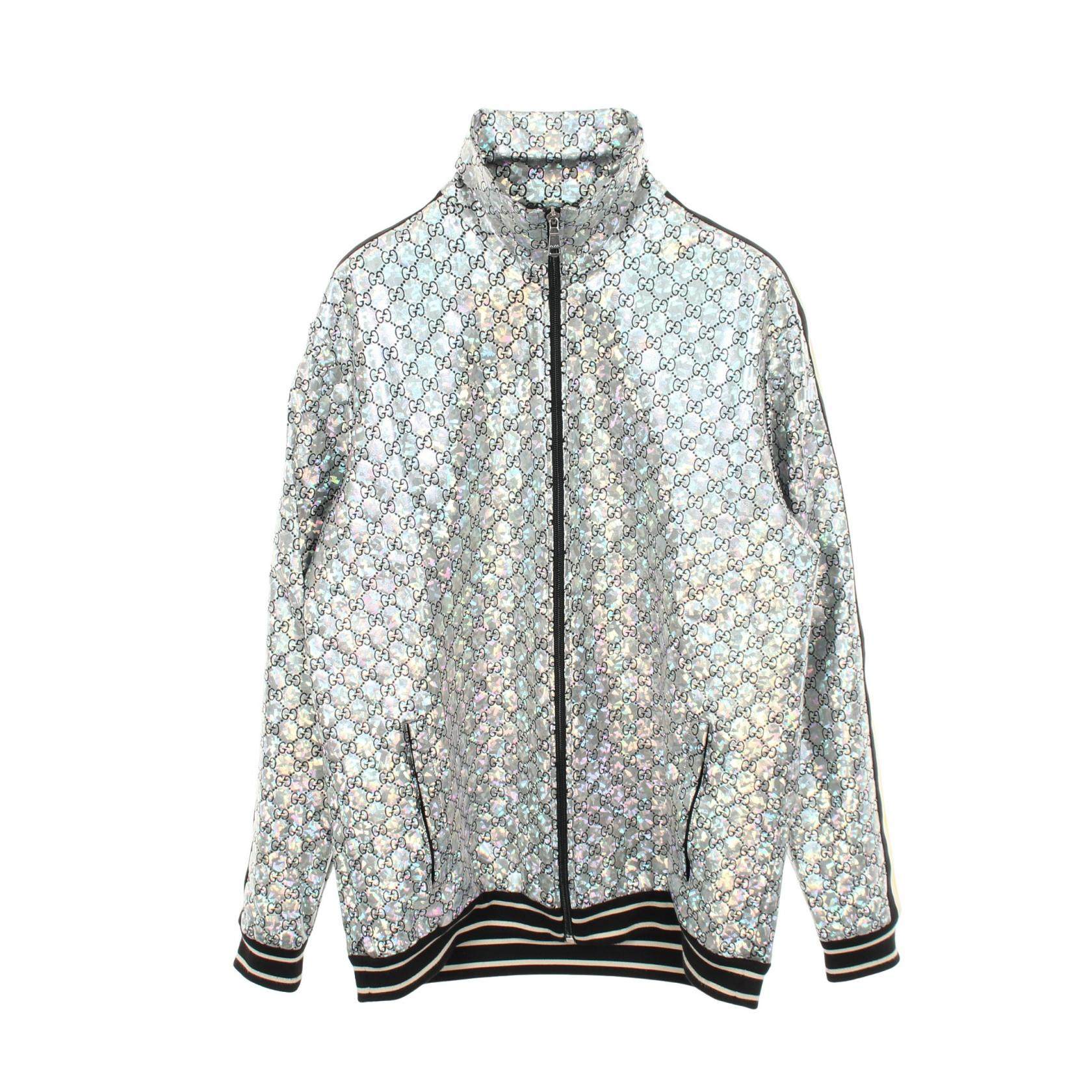 Gucci Laminated Sparkling GG Jersey Nylon Outerwear
