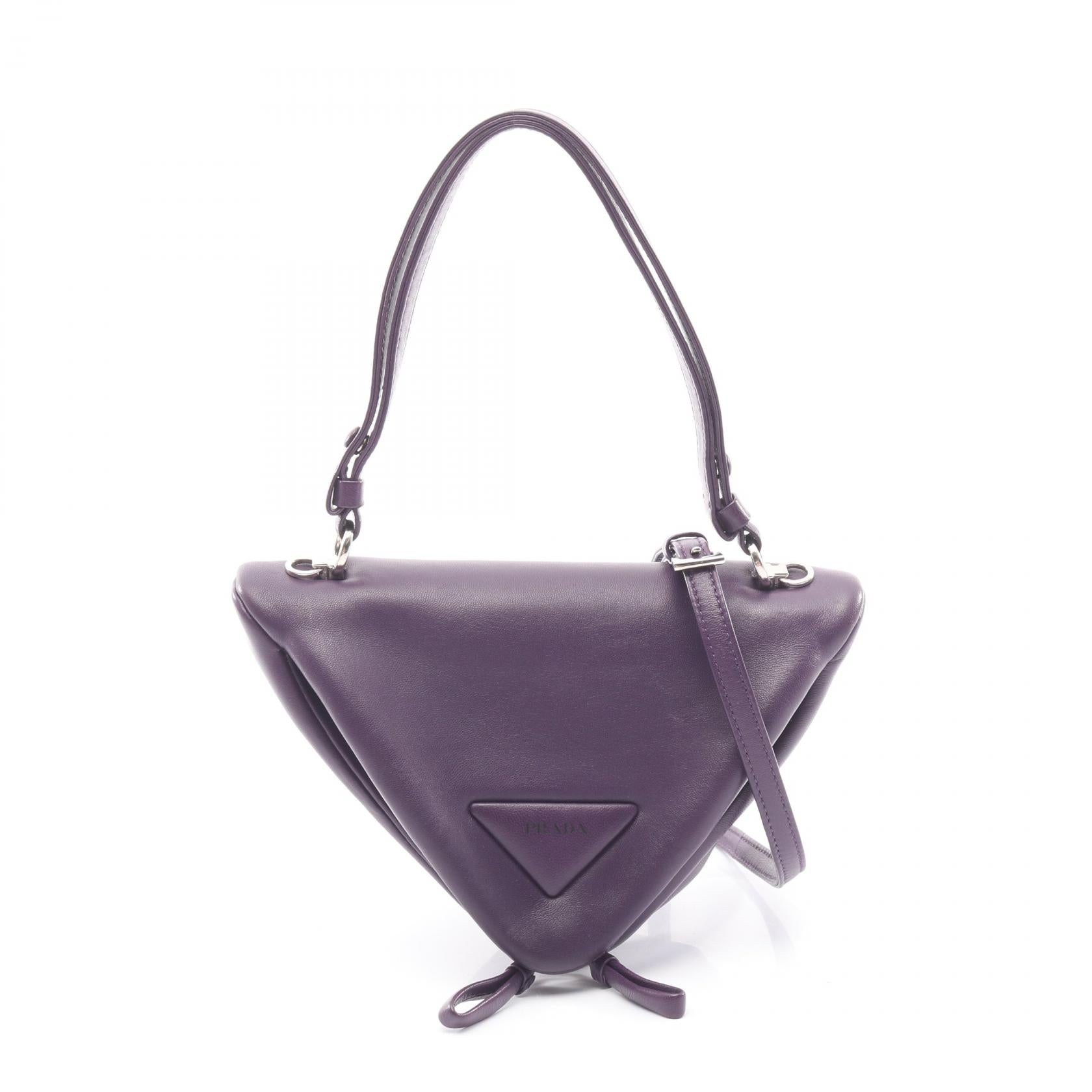 Prada Triangle 2way Leather Handbag