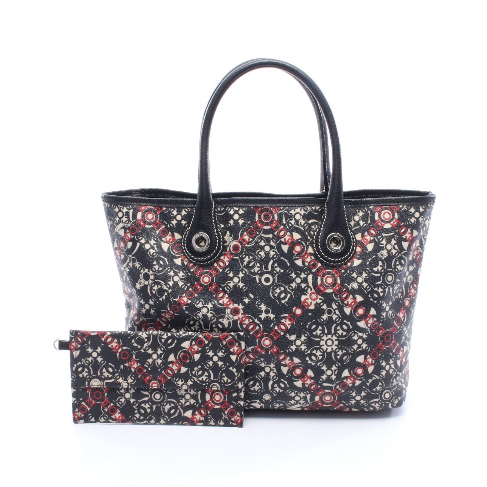 CHANEL Coco Travel PVC Coated Canvas Leather Tote Bag