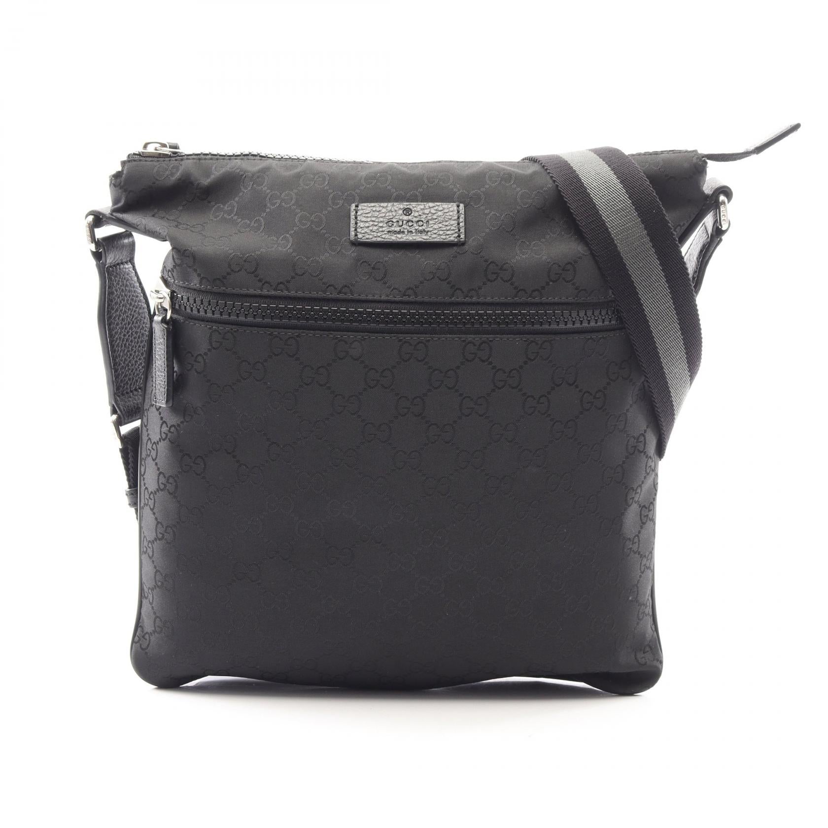 Gucci GG Nylon Canvas Leather Shoulder Bag