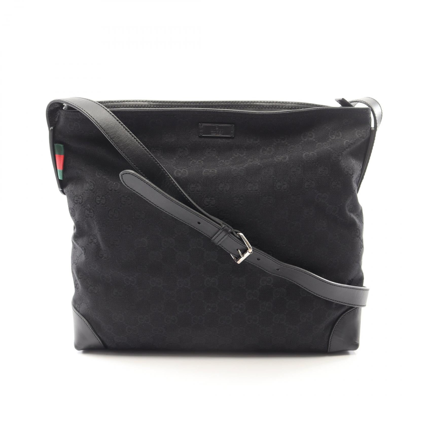 Gucci G Canvas Canvas Leather Shoulder Bag