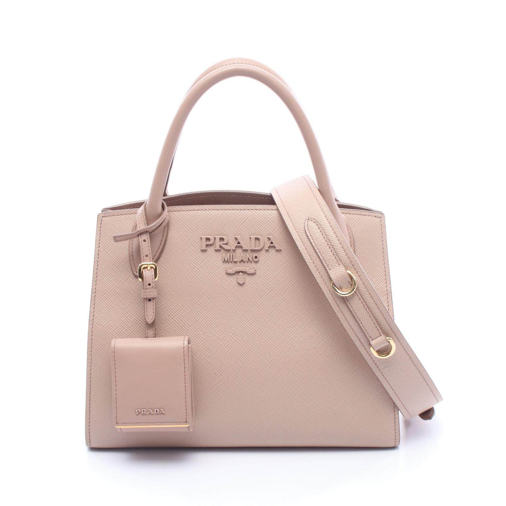 Prada Monochrome Leather 2way Handbag