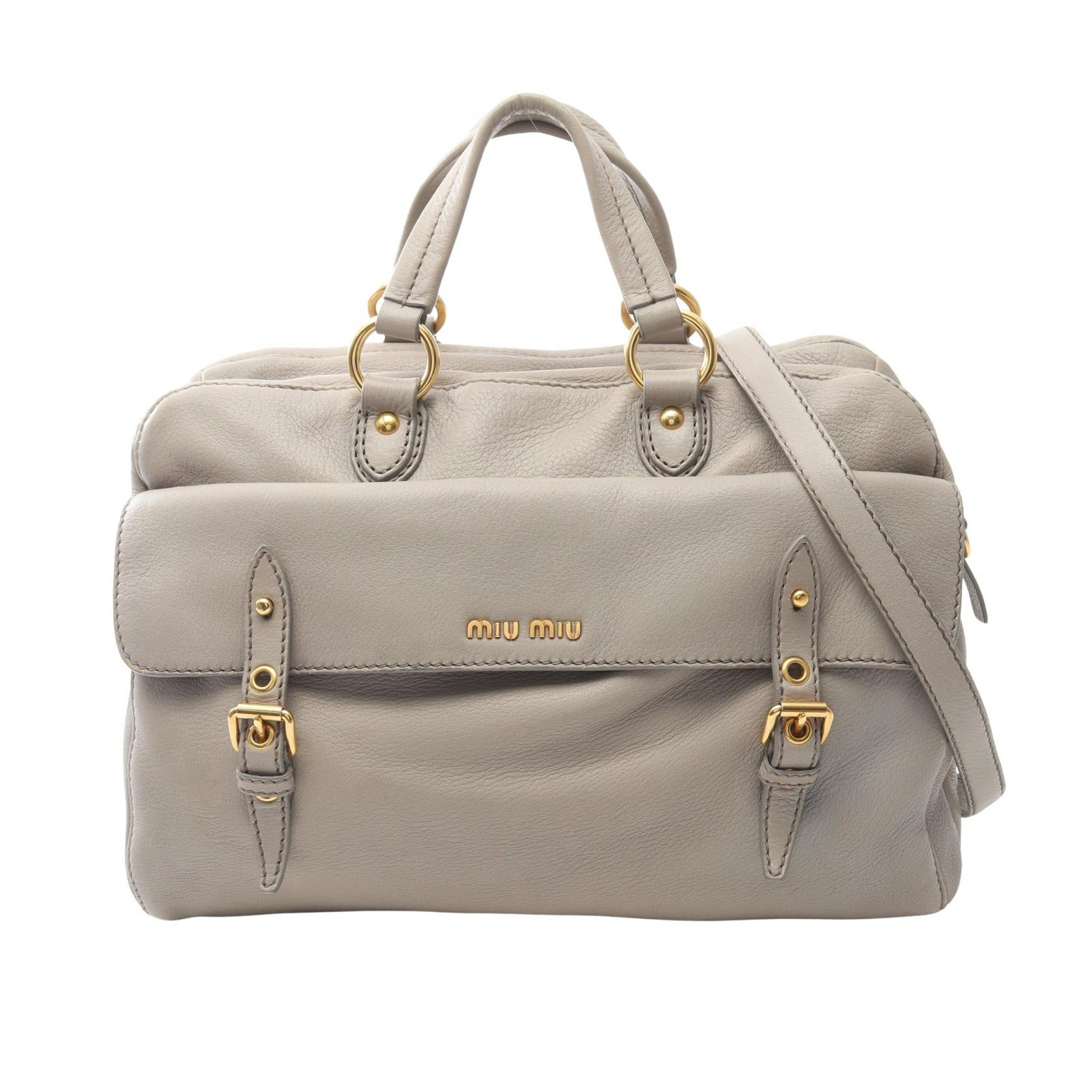 Miu Miu Leather 2way Boston Bag