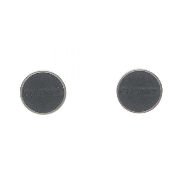 Chanel Logo Leather Clip On Earrings