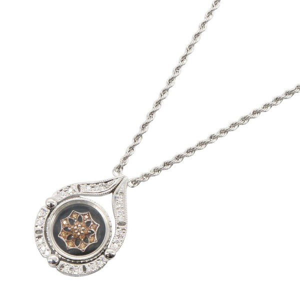 JEWELRY Au750 White Gold Onyx Diamond Necklace