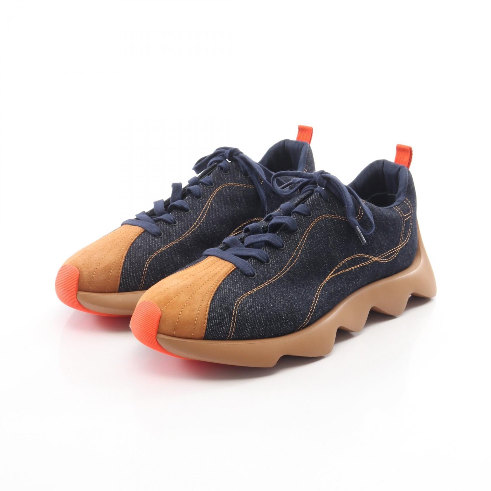 Hermes Envol Denim Suede Sneakers