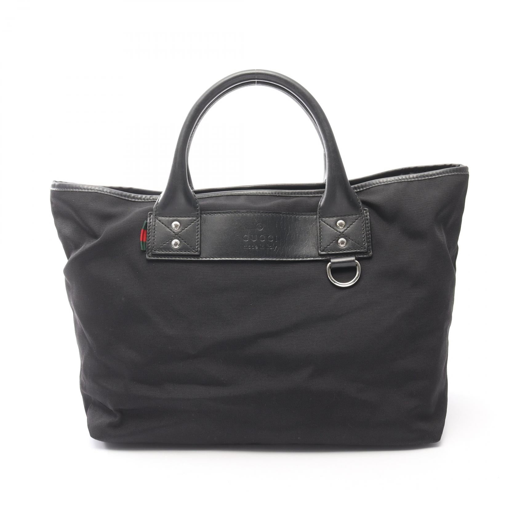 Gucci Nylon Leather Tote Bag