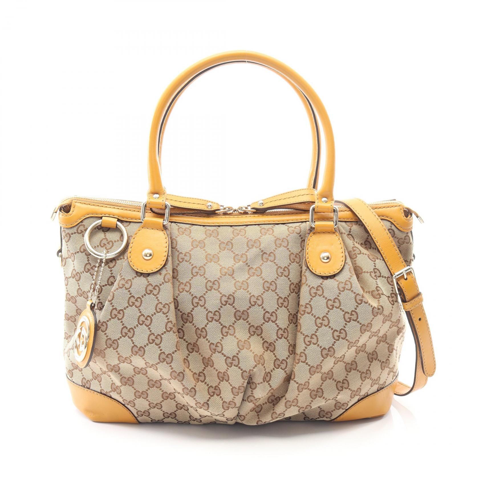 Gucci Sukey GG Canvas Leather 2way Handbag