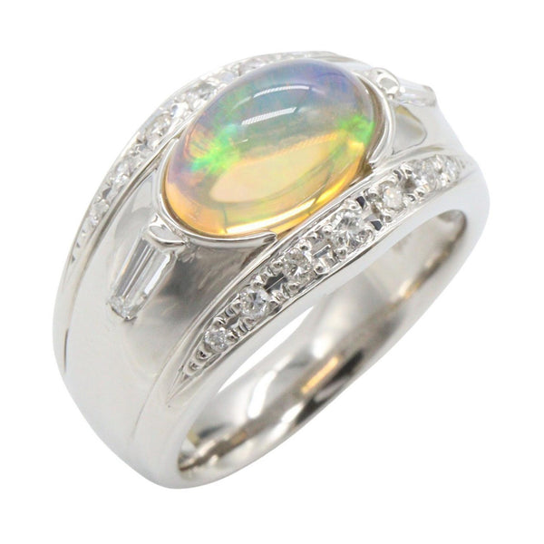 Opal Pt900 Platinum Diamond Ring