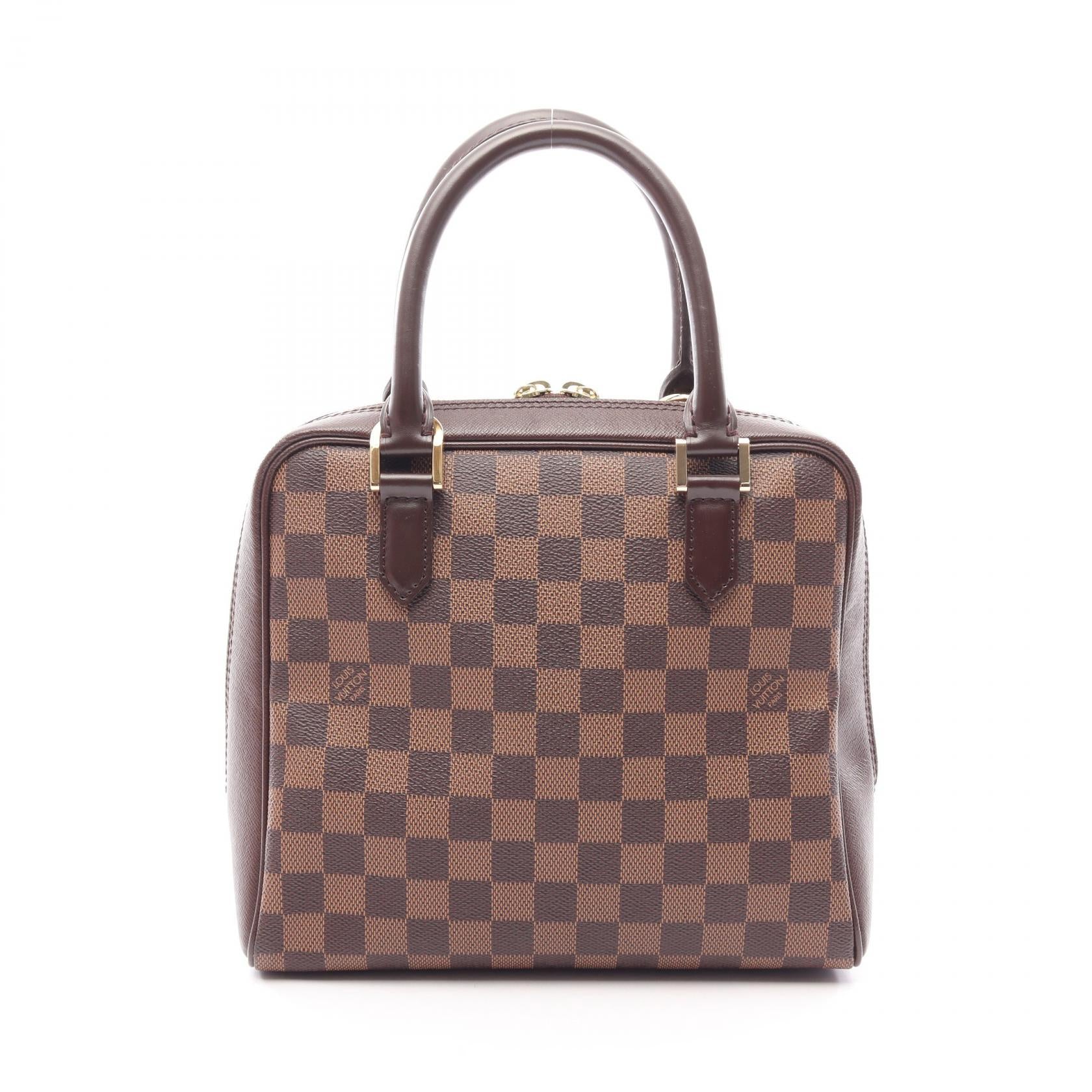 Louis Vuitton Brela Damier Ebene PVC Coated Canvas Leather Handbag