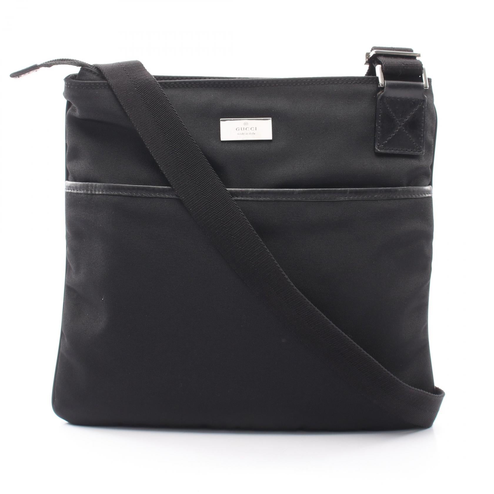 Gucci Leather Nylon Canvas Shoulder Bag